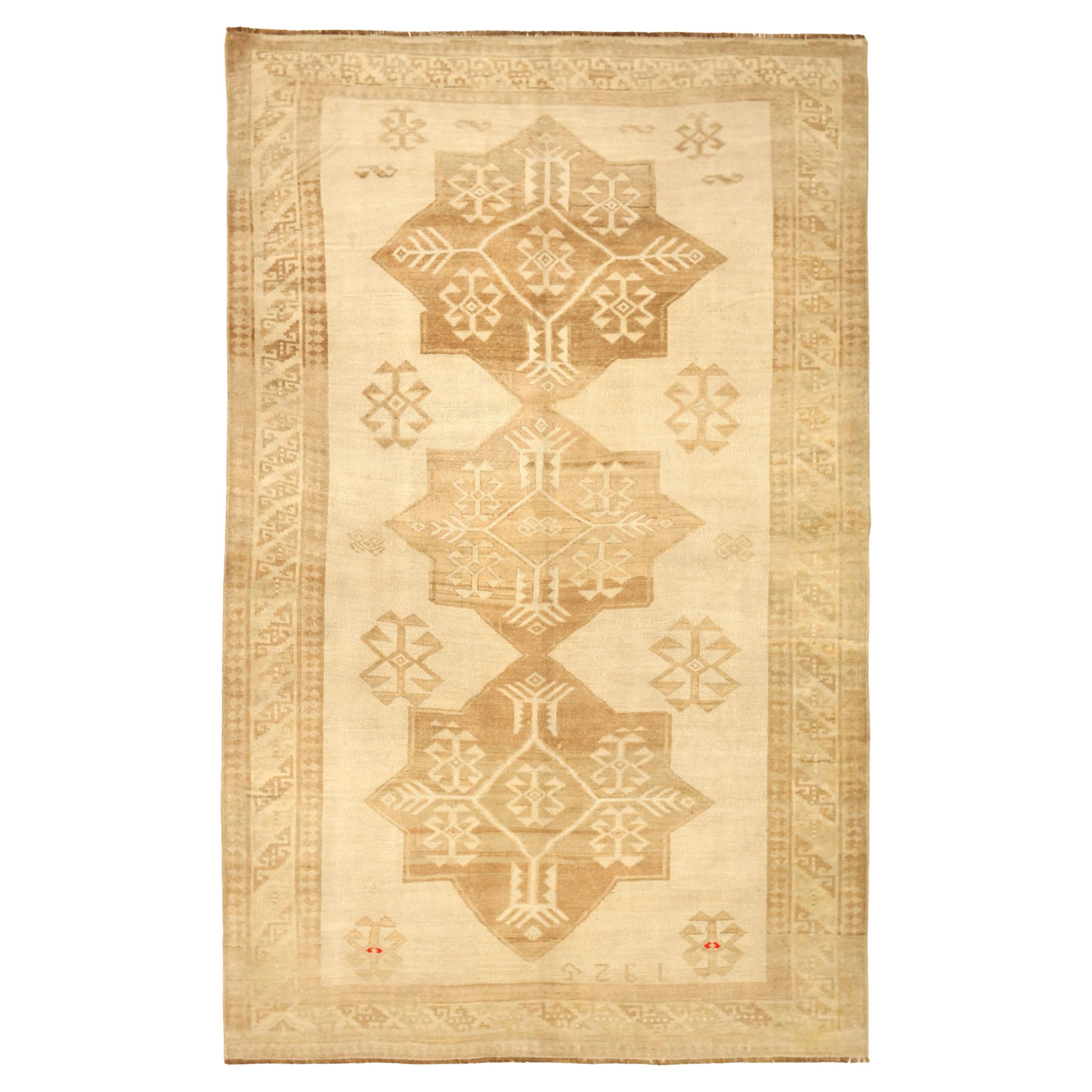 Turquía Anatoly Alfombras - Lana Marrón Marfil Diseño Amarillo - 92789 en venta