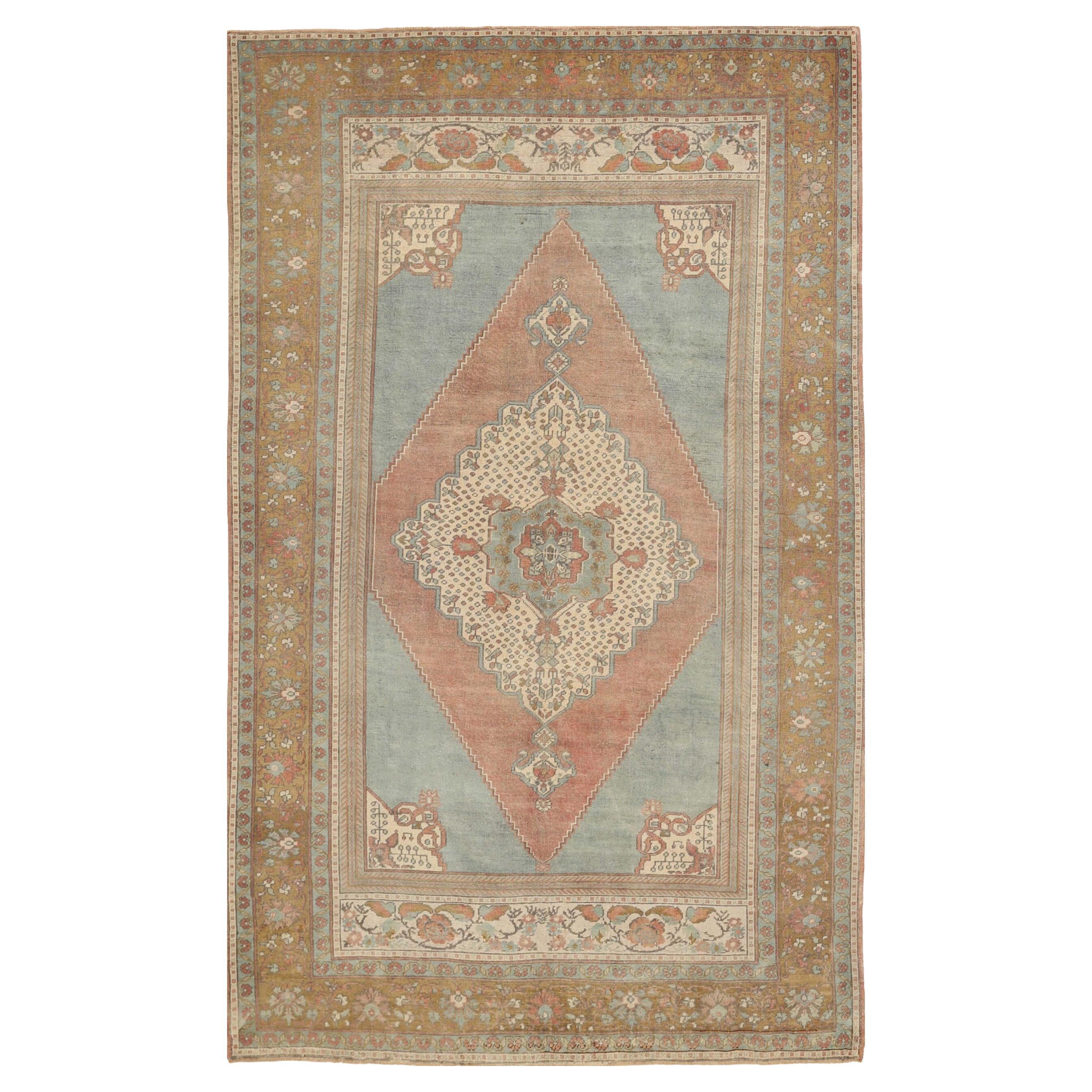 Tappeti Turchia Anatoly - Lana Blu Avorio Rosa Giallo - 92792