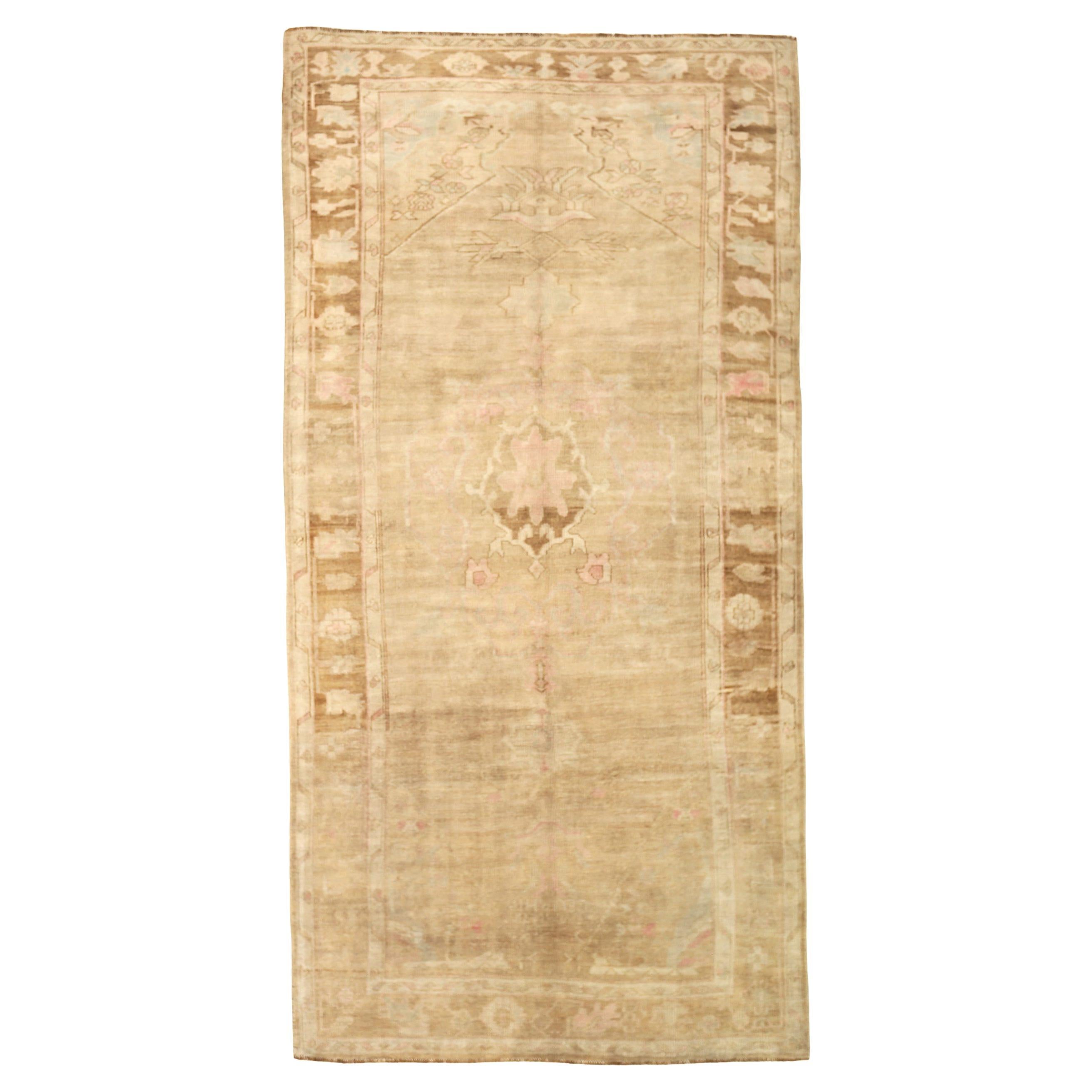 Turkey Anatoly Area Rugs - Wool Brown Ivory Pink Design - 92781