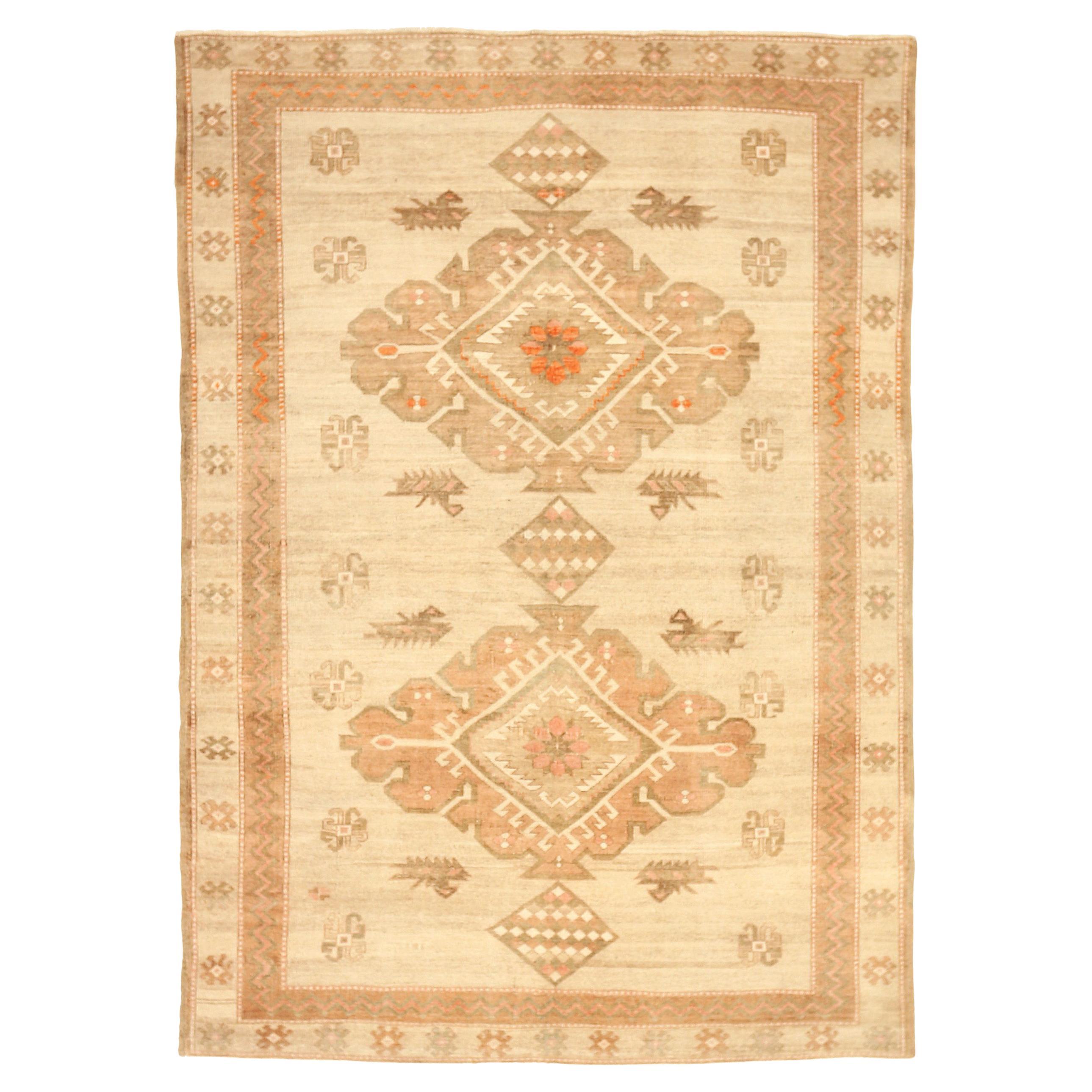 Turkey Kars Area Rugs - Wool Ivory Pink Design - 92783