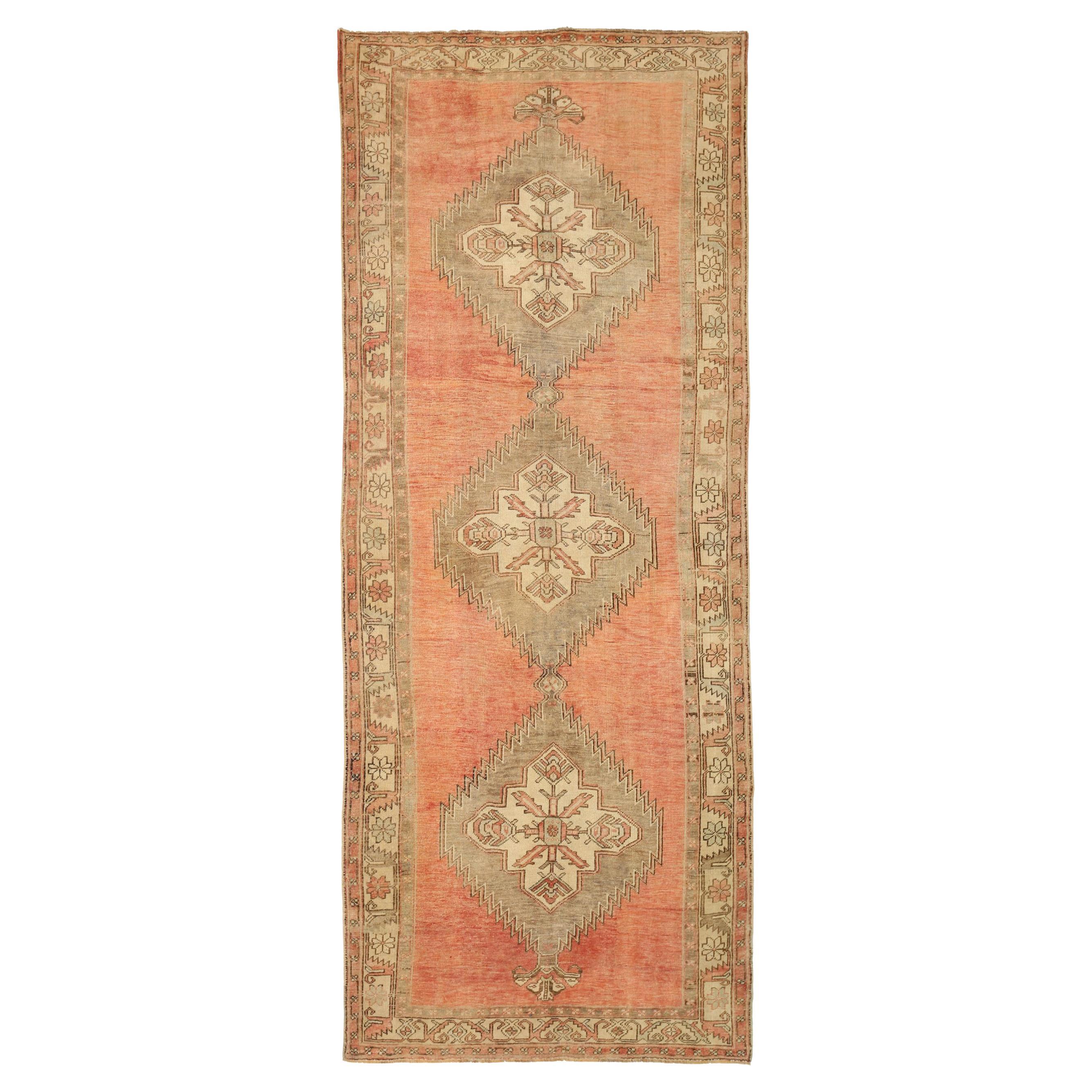 Tapis Anatoly de Turquie - motif en laine ivoire rose taupe - 92812