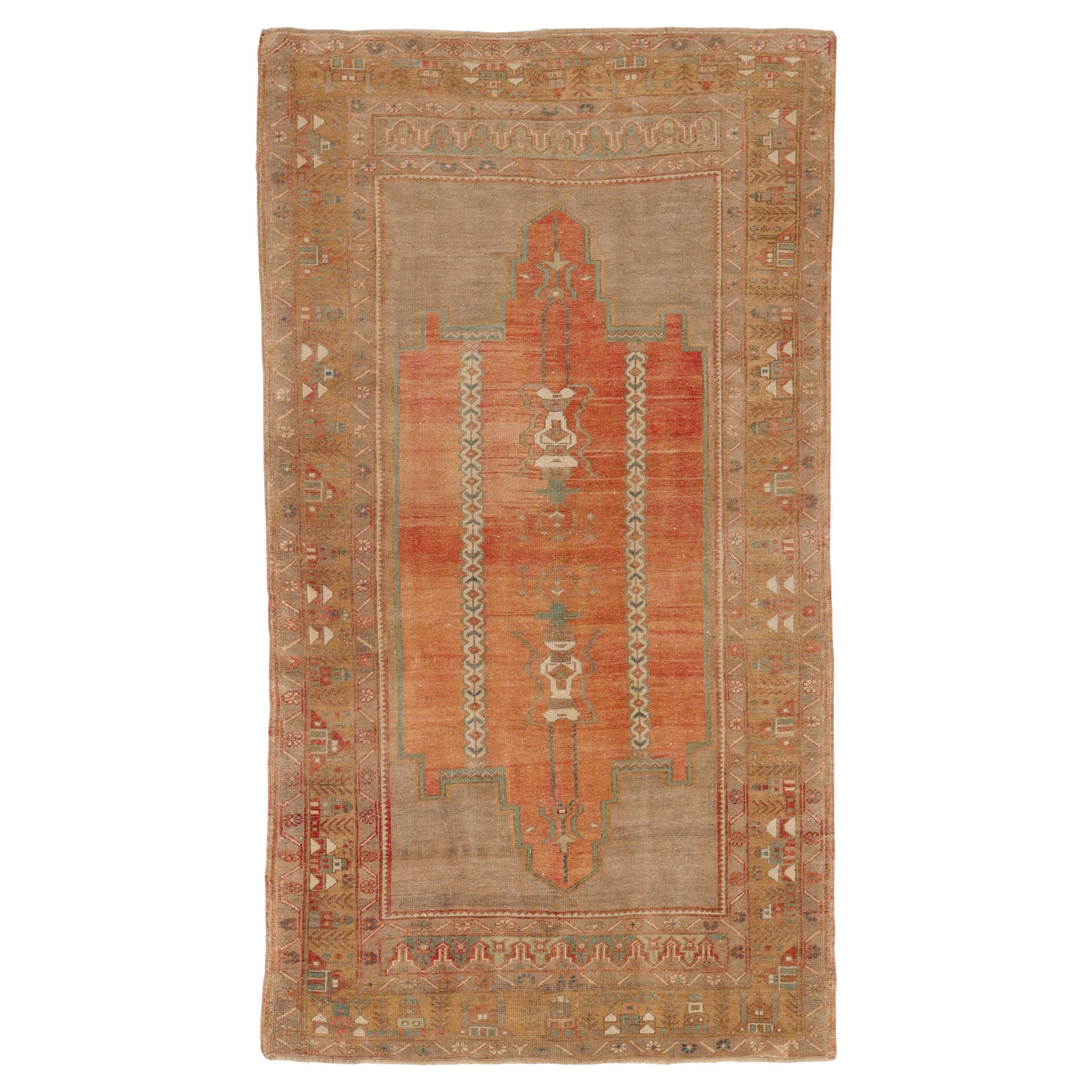 Türkei Anatoly Small Rug - Wolle Brown Orange Red Taupe Design - 92887