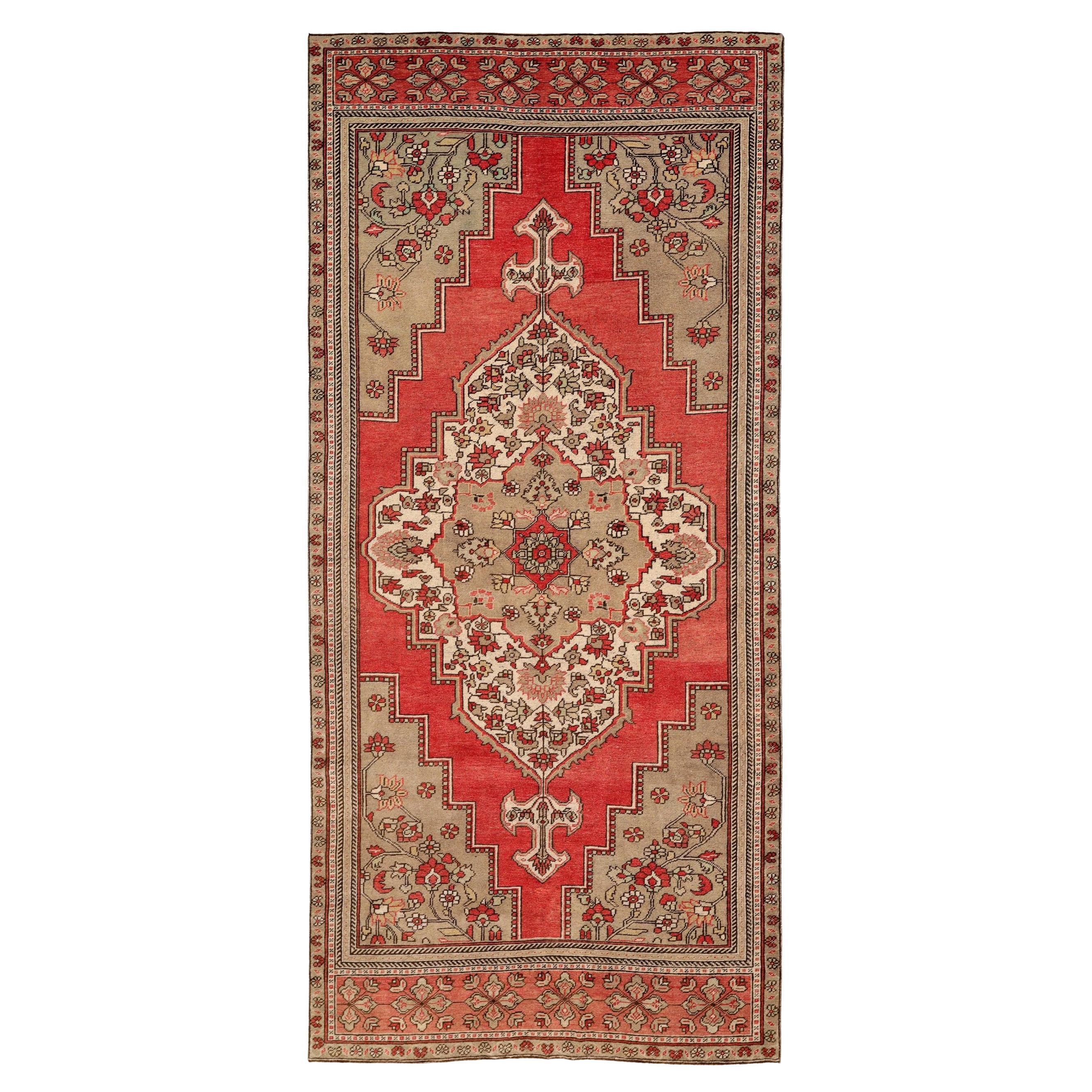 Turquía Anatoly Alfombras - Diseño Lana Marfil Rojo Topo - 92891