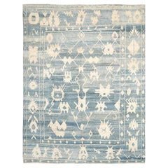 Tapis d'Afghanistan Oushak - Motif bleu ivoire en laine - 92868