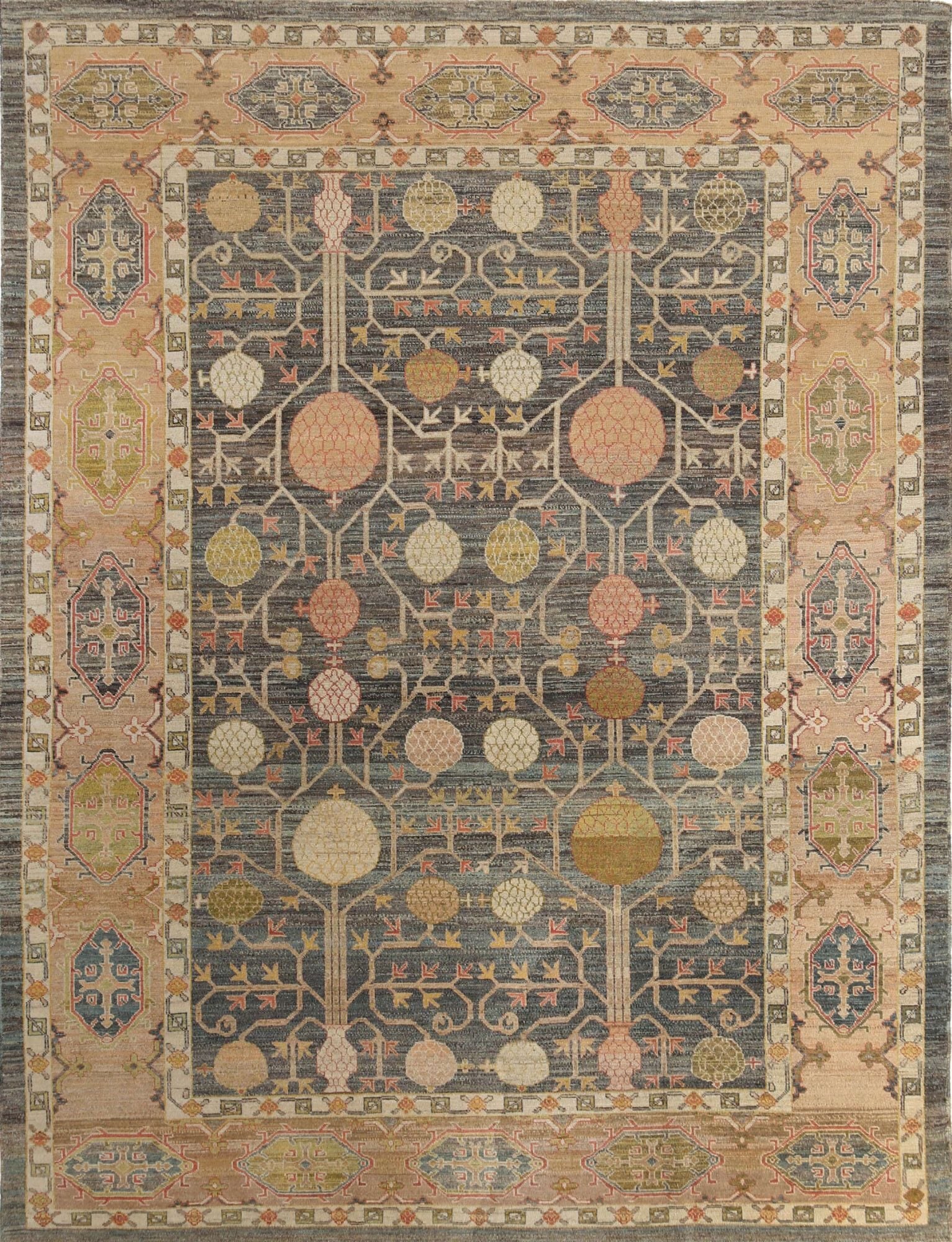 Afghanistan Oushak Area Rugs - Wool Gray Design - 95763
