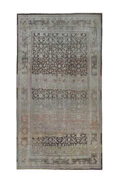 Persian Mahal Area Rugs - Wool Brown Ivory Design - 96785