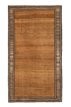Petit tapis persan Gabbeh - Motif jaune taupe en laine - 97743