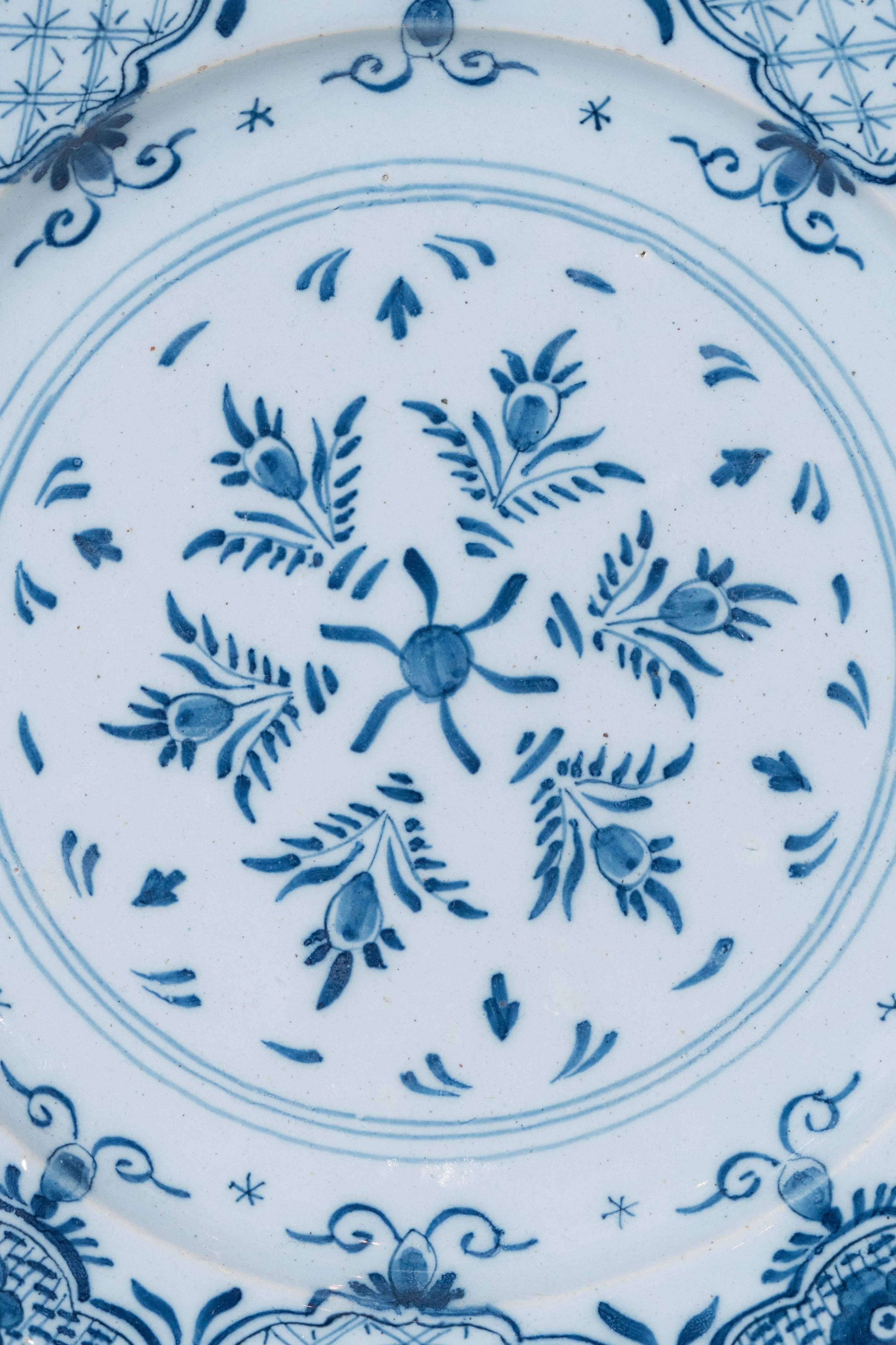 Rococo Antique Blue and White Delft Dishes