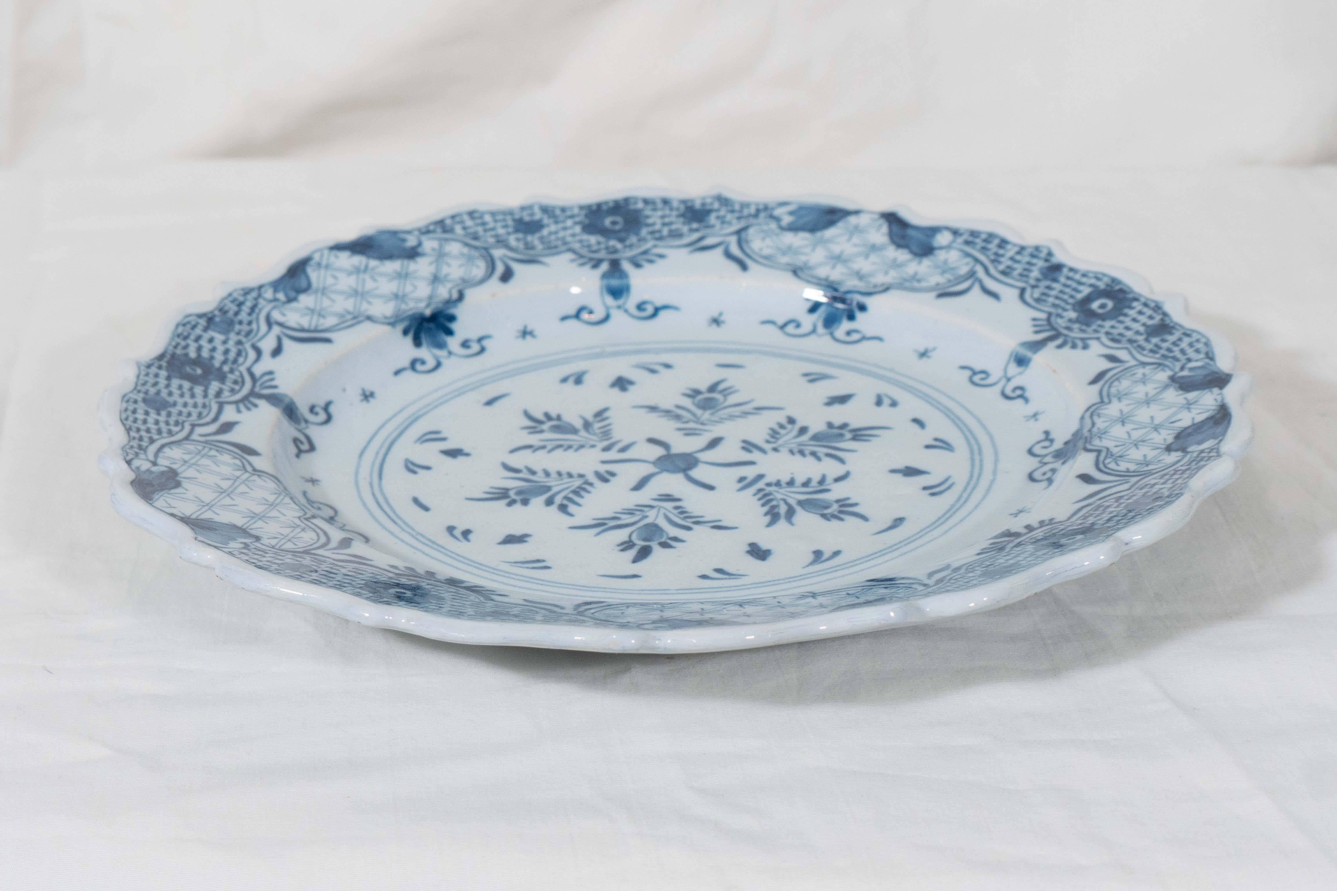 Hand-Painted Antique Blue and White Delft Dishes