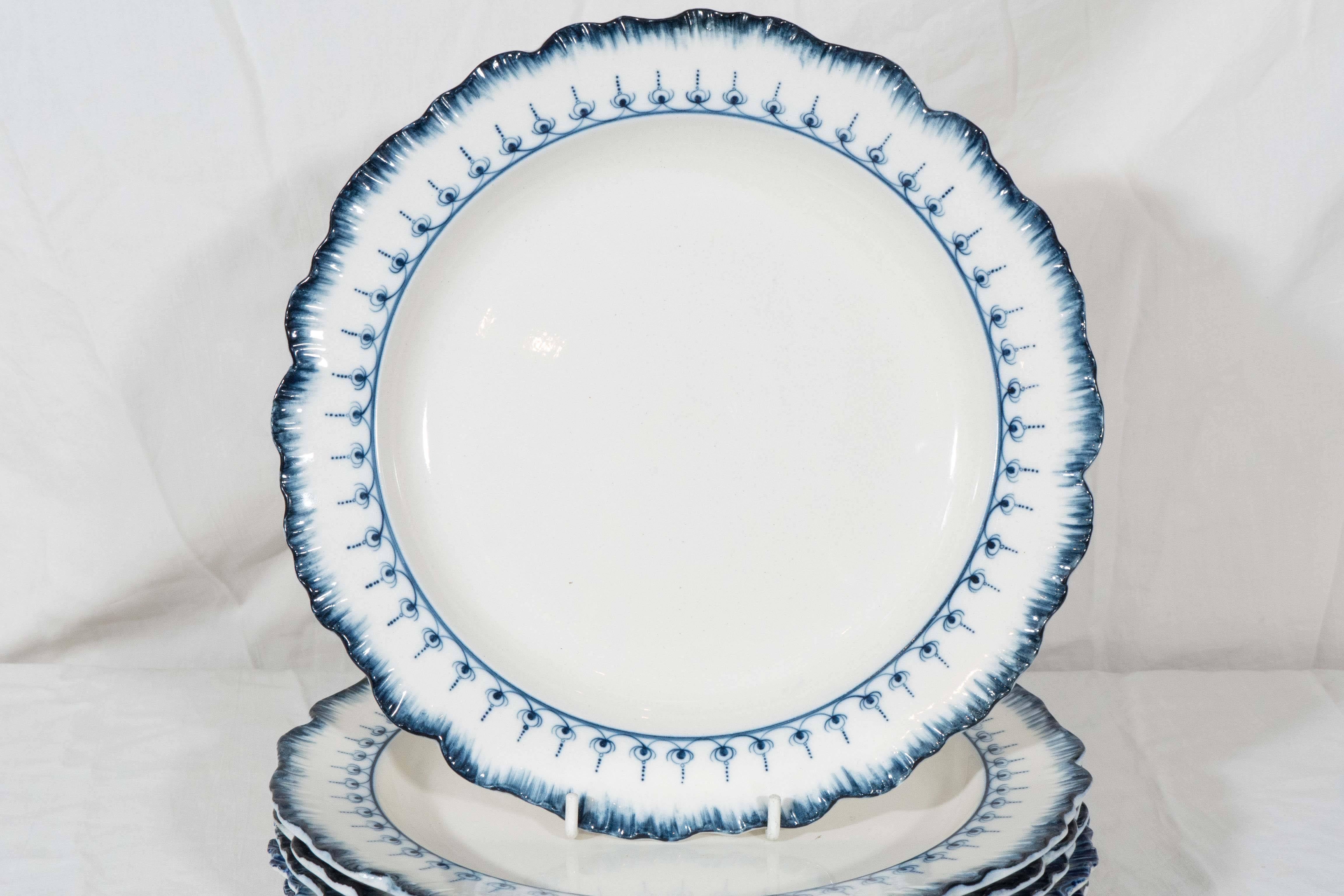 Neoclassical Antique Blue and White Wedgwood Dishes