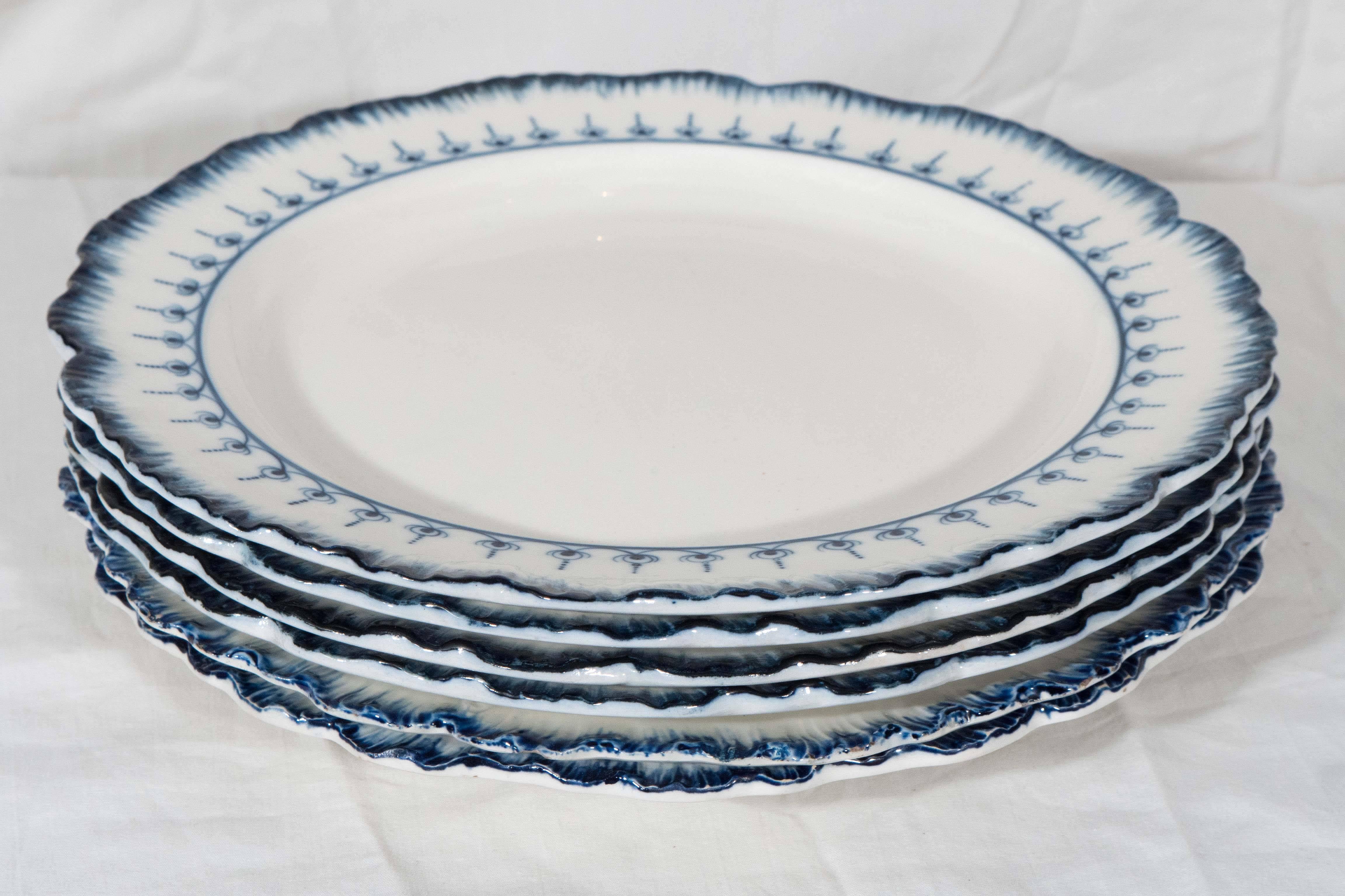 English Antique Blue and White Wedgwood Dishes