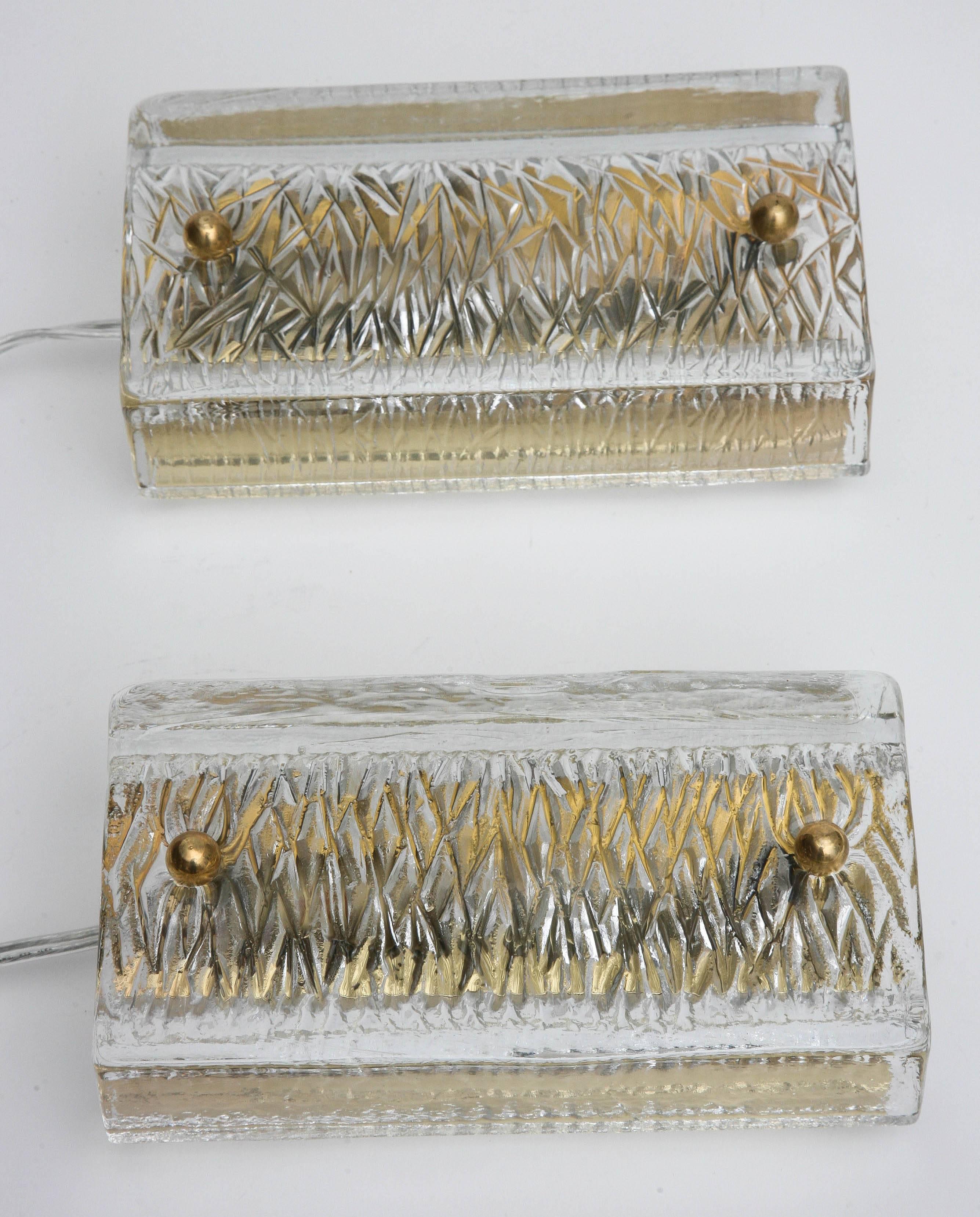 Pair of Orrefors Crystal Sconces by Carl Fagerlund, Swedish, 1960s In Good Condition In West Palm Beach, FL