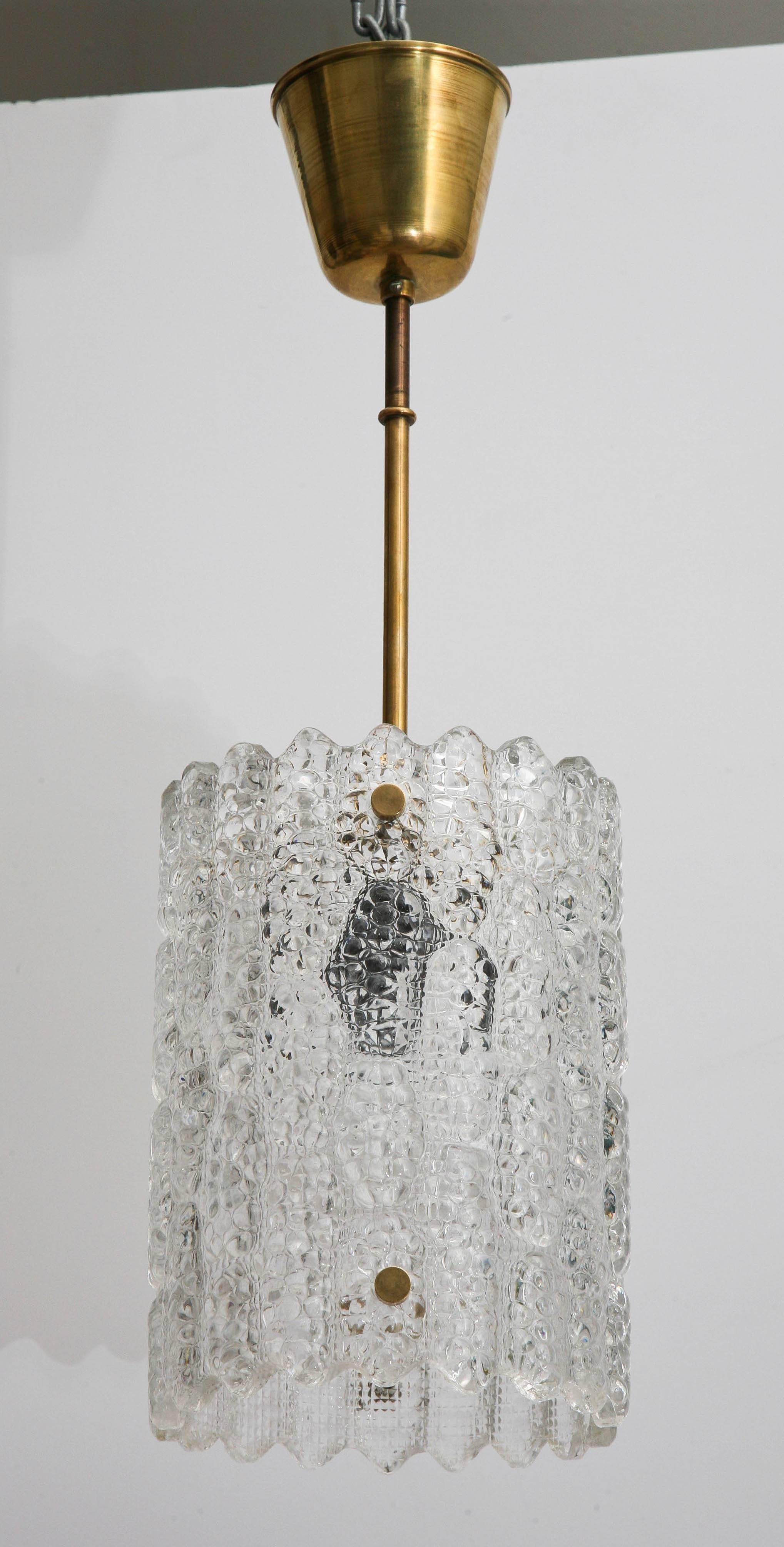 Scandinavian Modern Orrefors Crystal Pendant Light by Carl Fagerlund, Swedish, 1960s For Sale