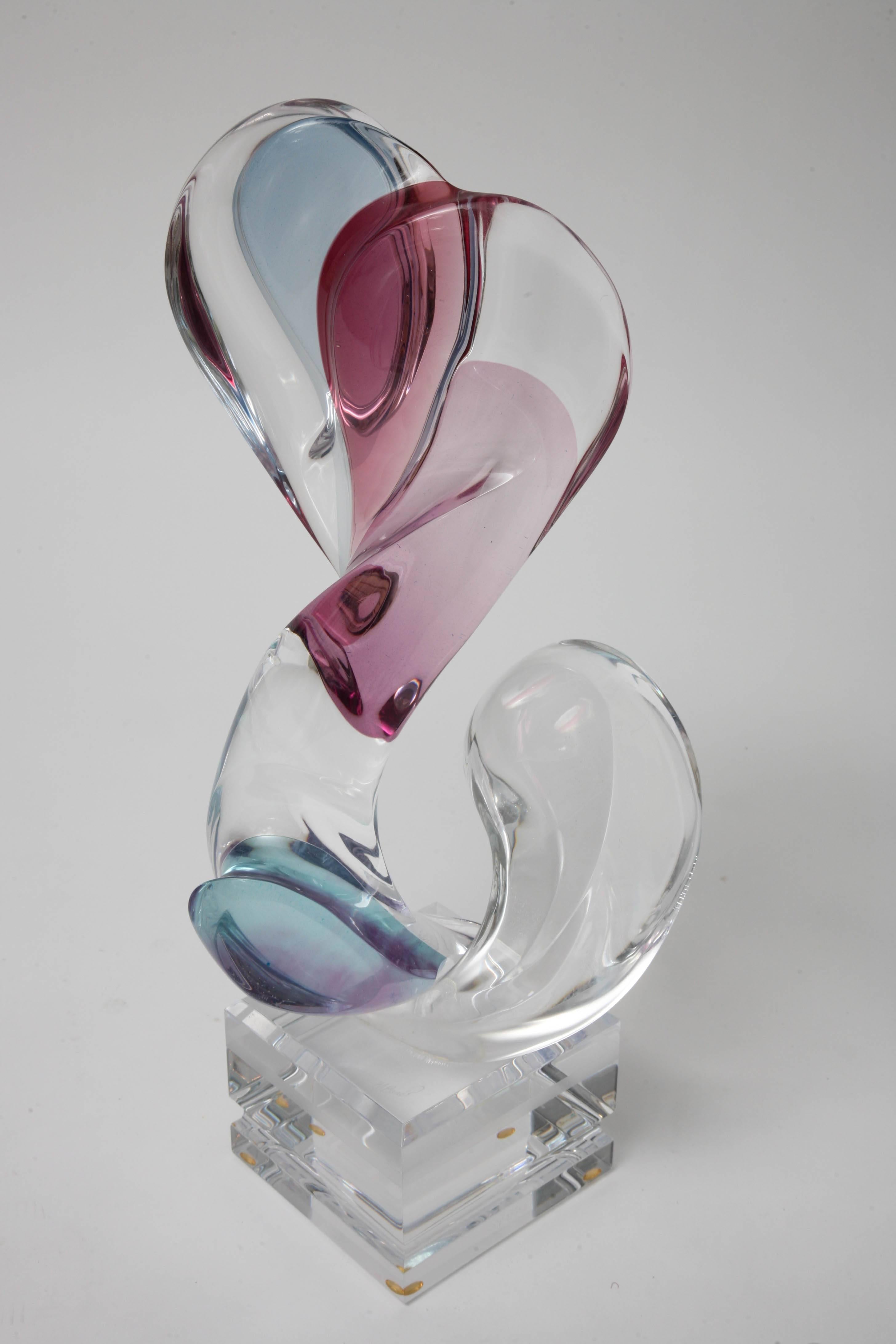 Multi-Colored Lucite Figural Sculpture of Two Lovers Embracing by Michael Bene 3