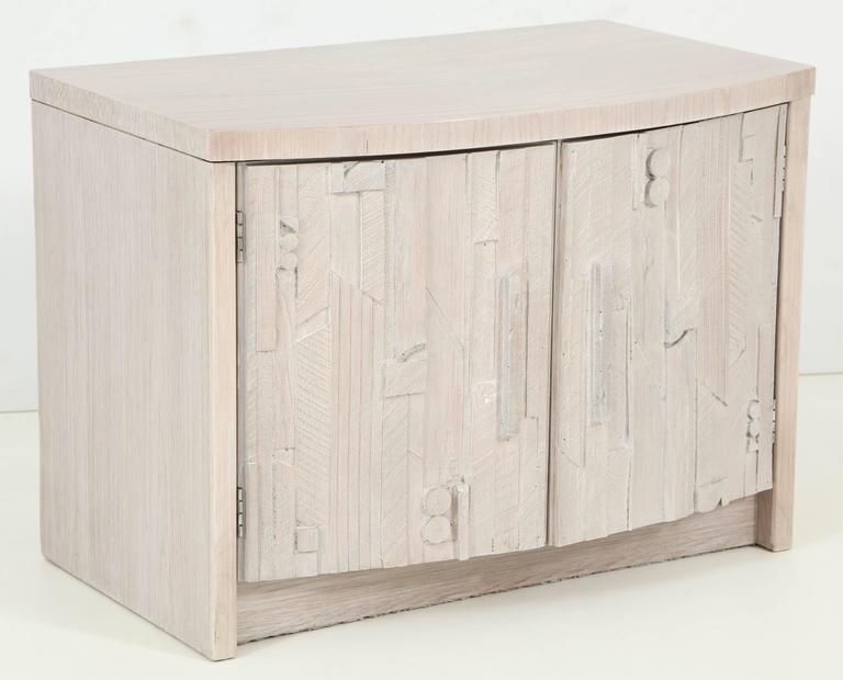 Pair of Bleached Driftwood Grey Brutual Front Nightstands at 1stdibs