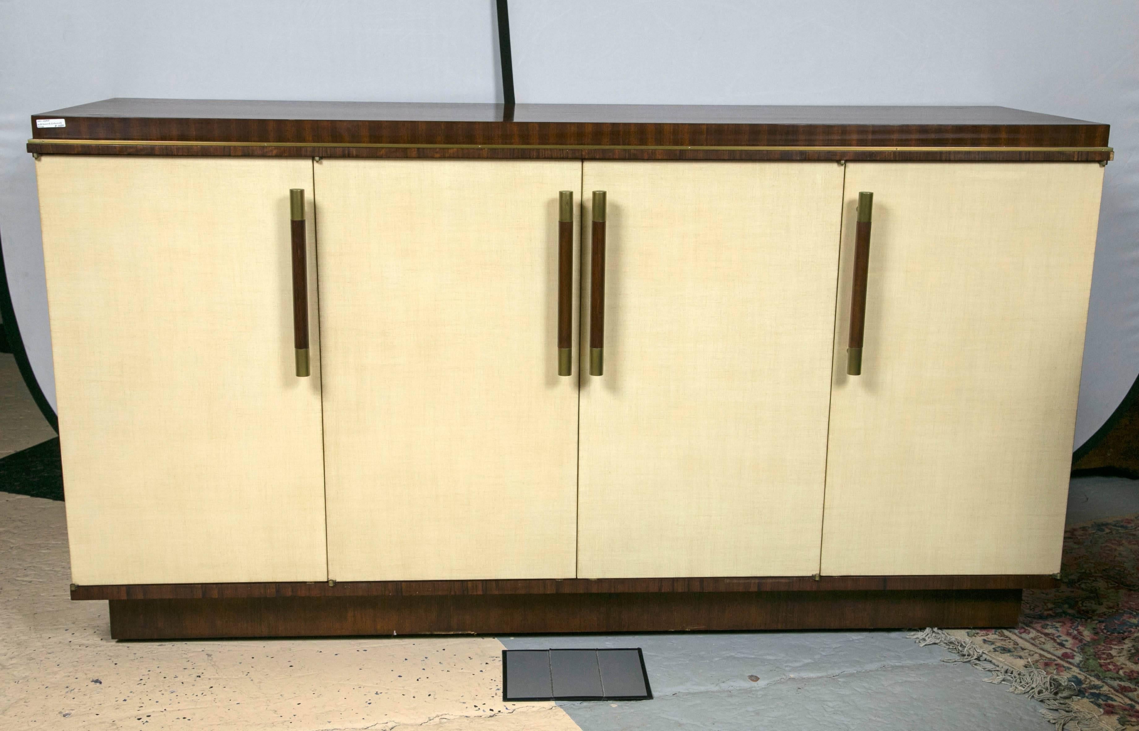 Art Deco Jonathan Charles Buffet Sideboard Rosewood and Parchment