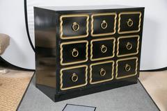 Pair of Dorothy Draper Style Espana Ebonized Chests