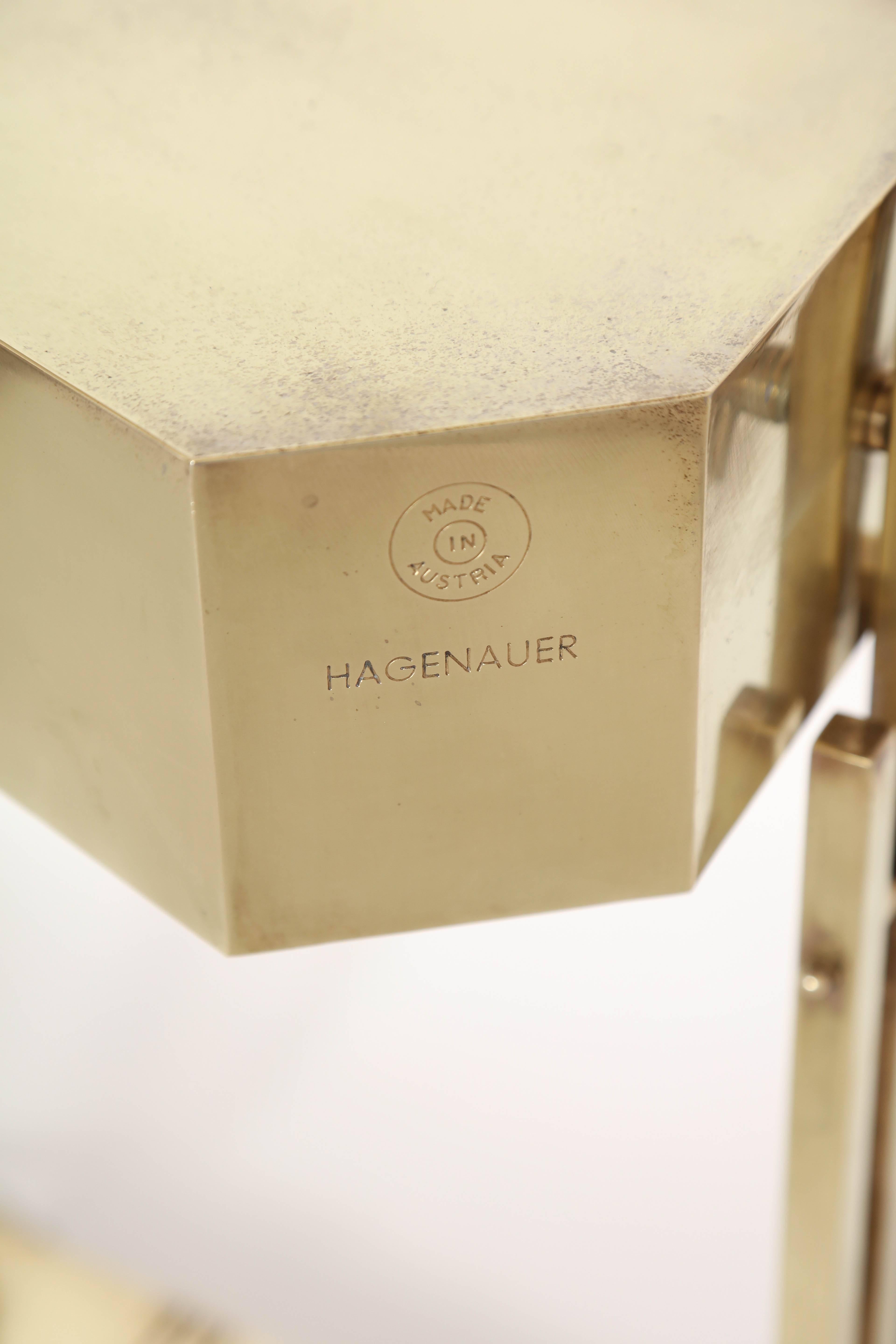 A 1930s modernist table lamp signed Hagenauer.