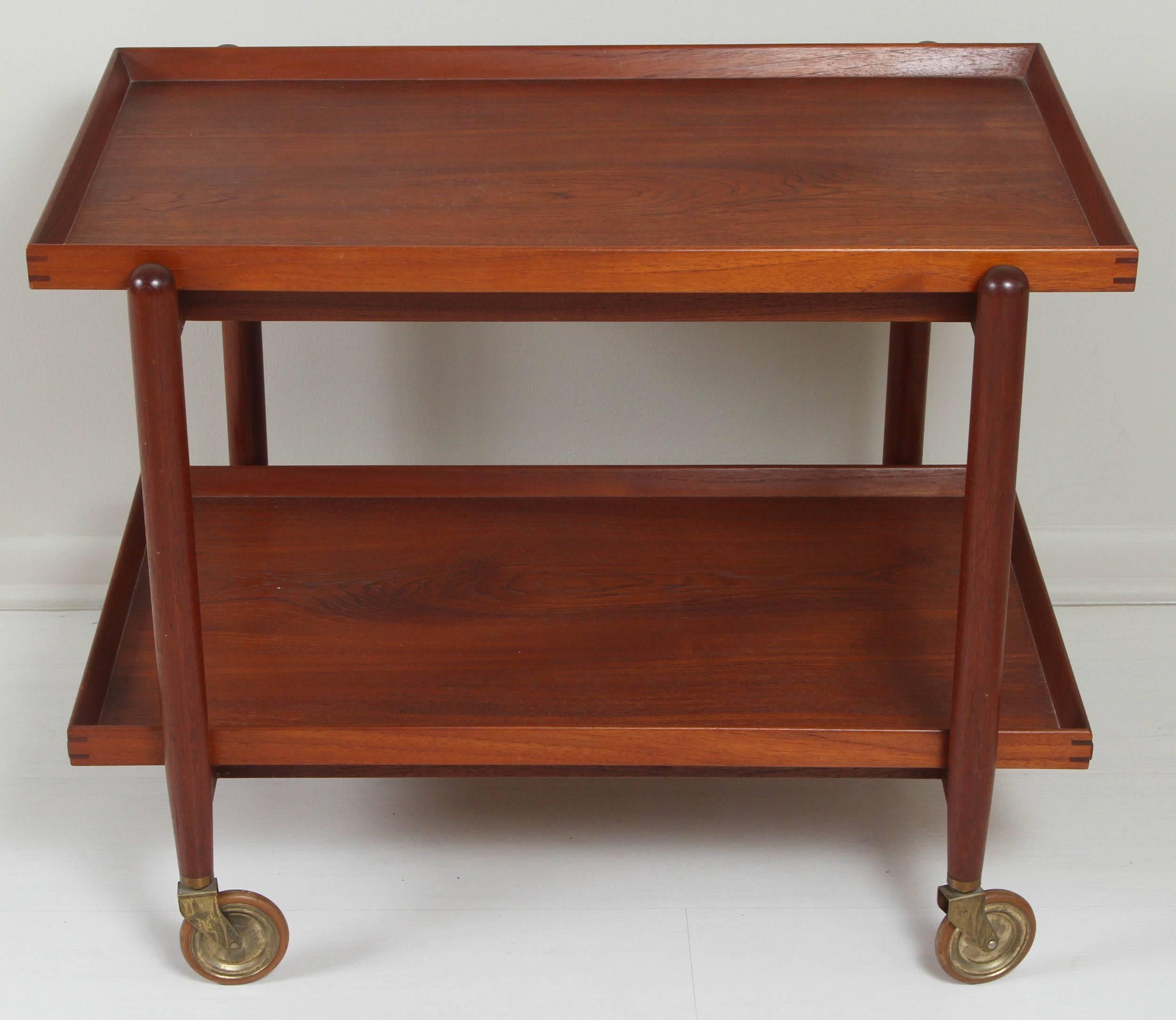 20th Century Danish Teak Wood Tea Cart For Sale