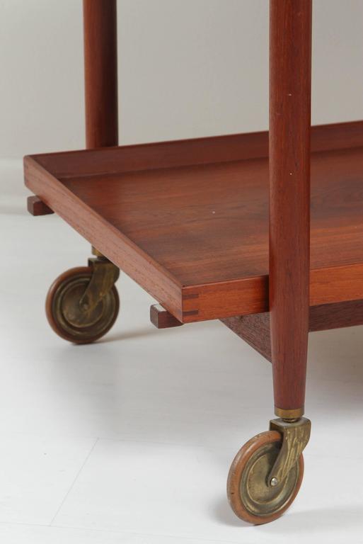 Danish Teak Wood Tea Cart For Sale at 1stDibs