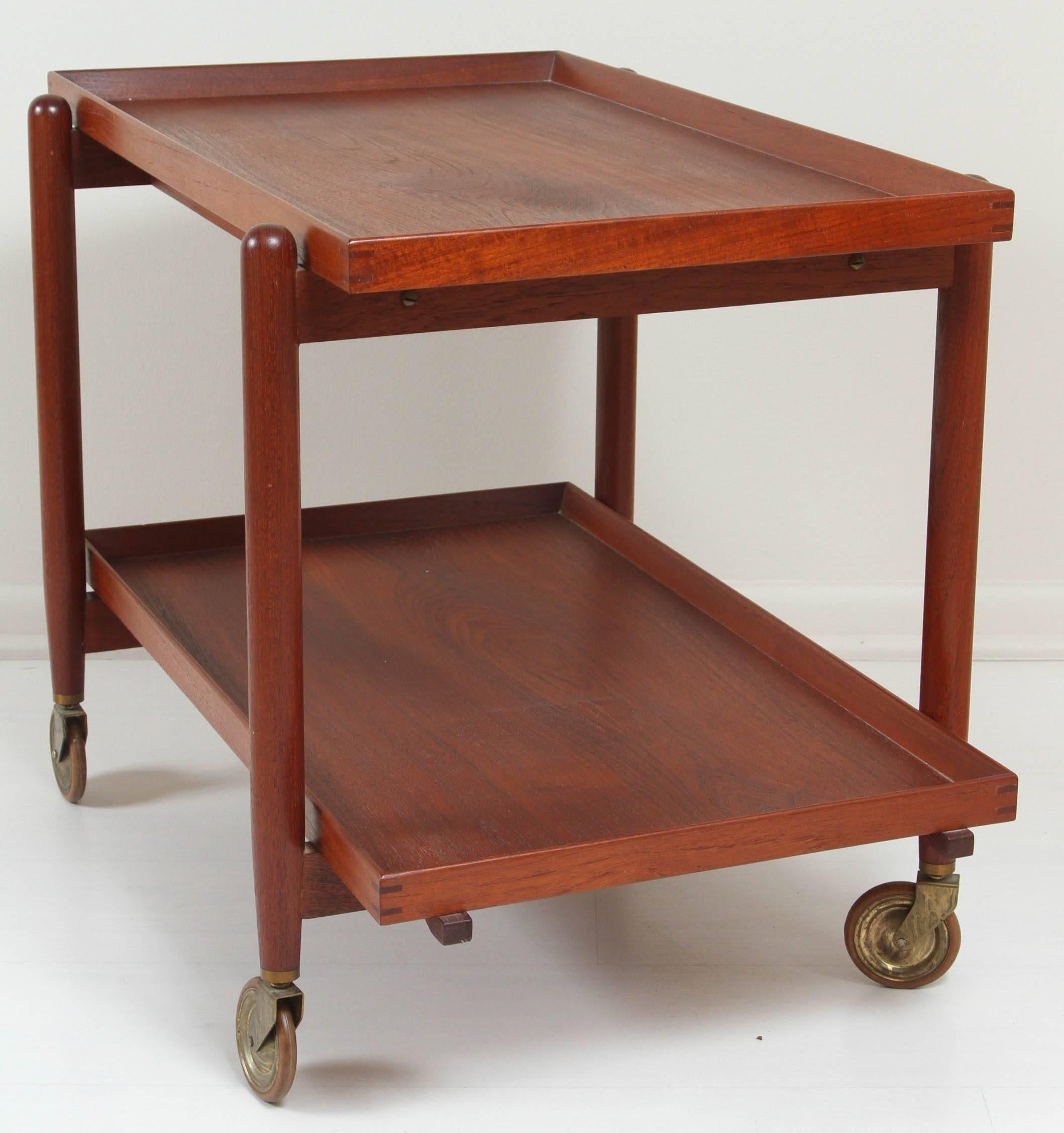 Danish Teak Wood Tea Cart For Sale 6