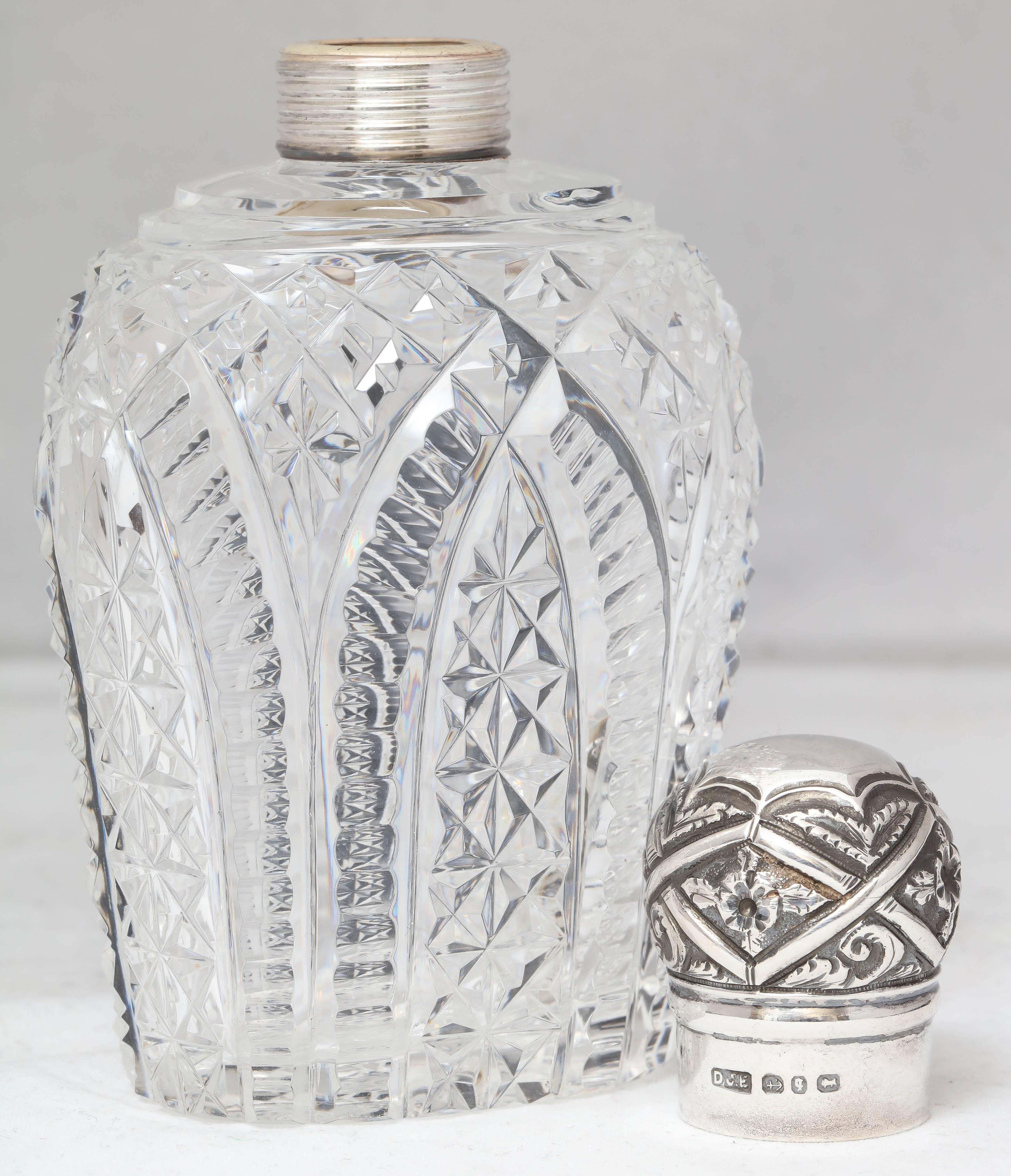Sterling Silver-Mounted Cut Crystal Perfume Flask 2