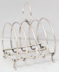 Unusual Victorian Sterling Silver Footed Toast Rack