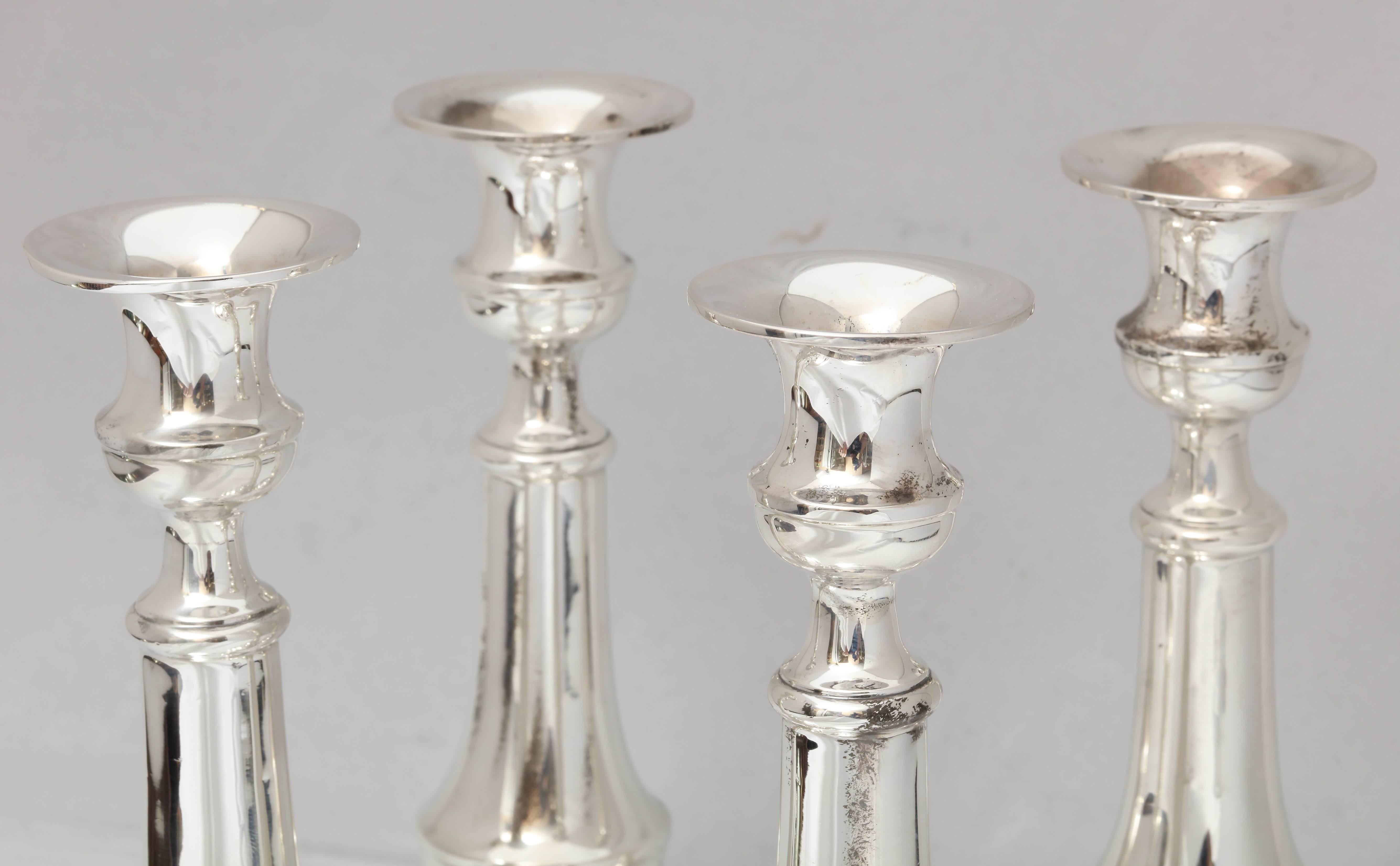 Suite of Four Edwardian Sterling Silver Candlesticks 1