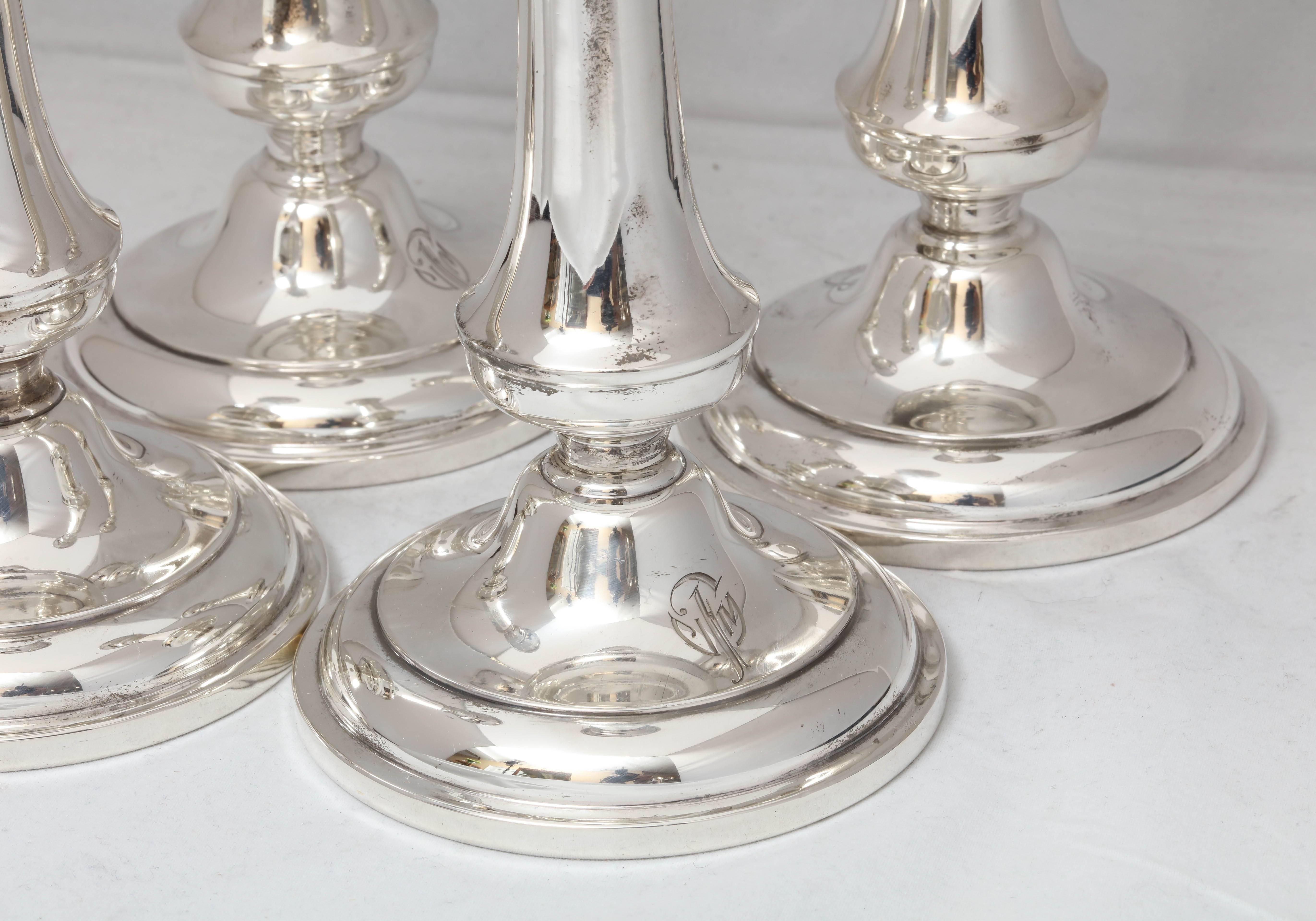 Suite of Four Edwardian Sterling Silver Candlesticks 2