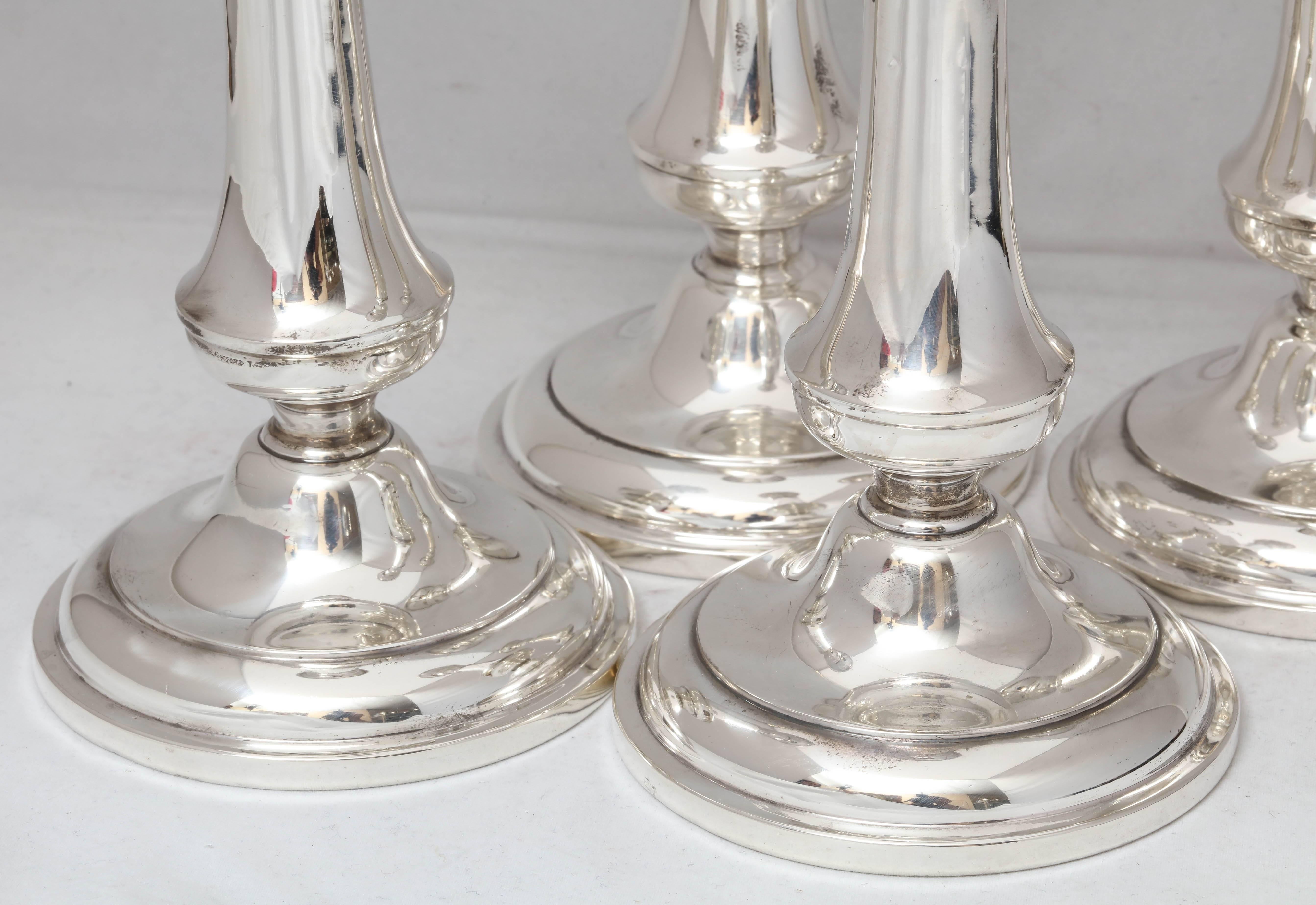 Suite of Four Edwardian Sterling Silver Candlesticks 3