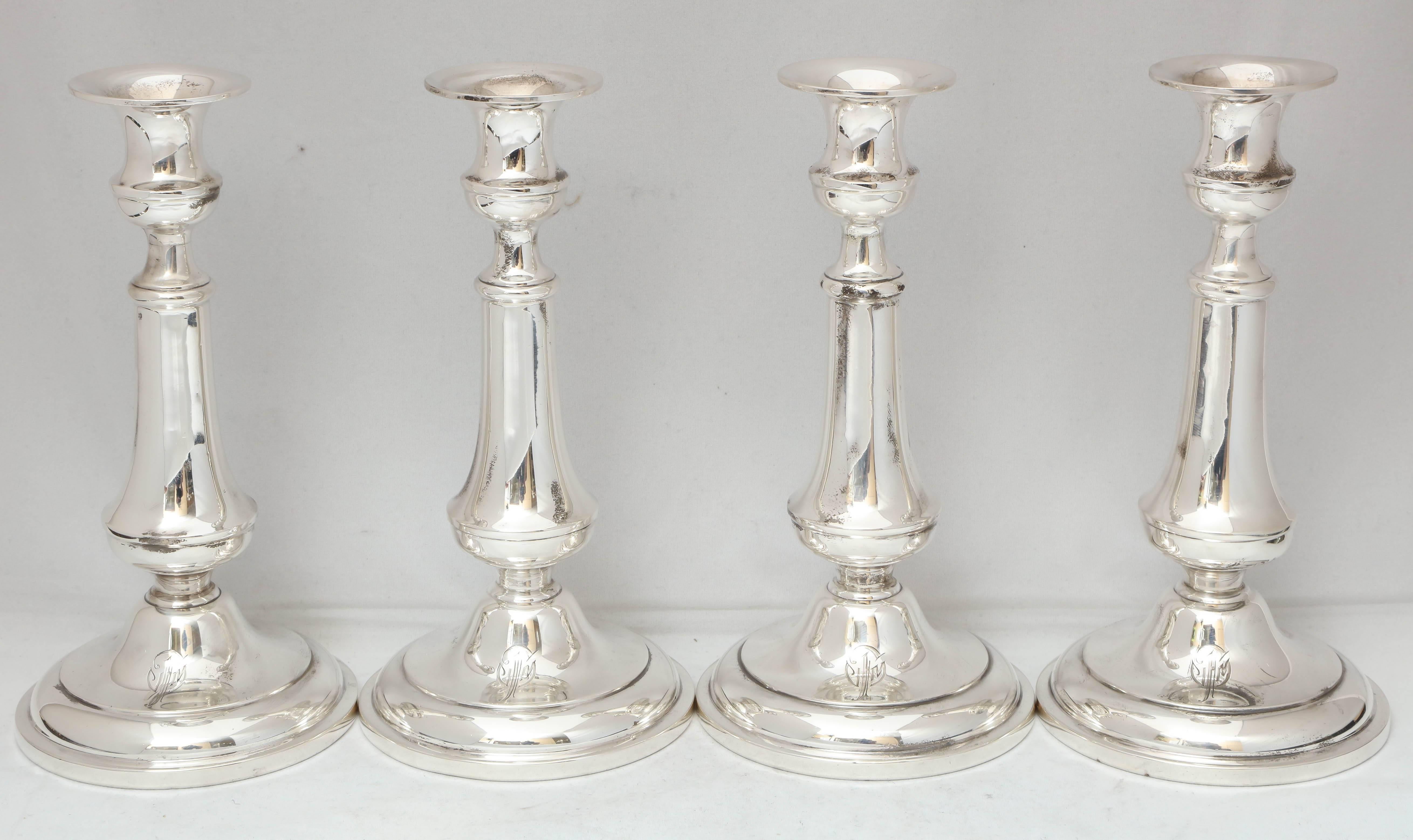 Suite of Four Edwardian Sterling Silver Candlesticks 4