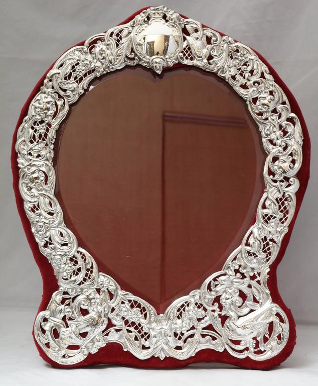 Large Victorian Sterling Silver HeartForm Picture Frame at 1stDibs