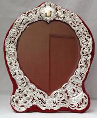 Large Victorian Sterling Silver Heart-Form Picture Frame