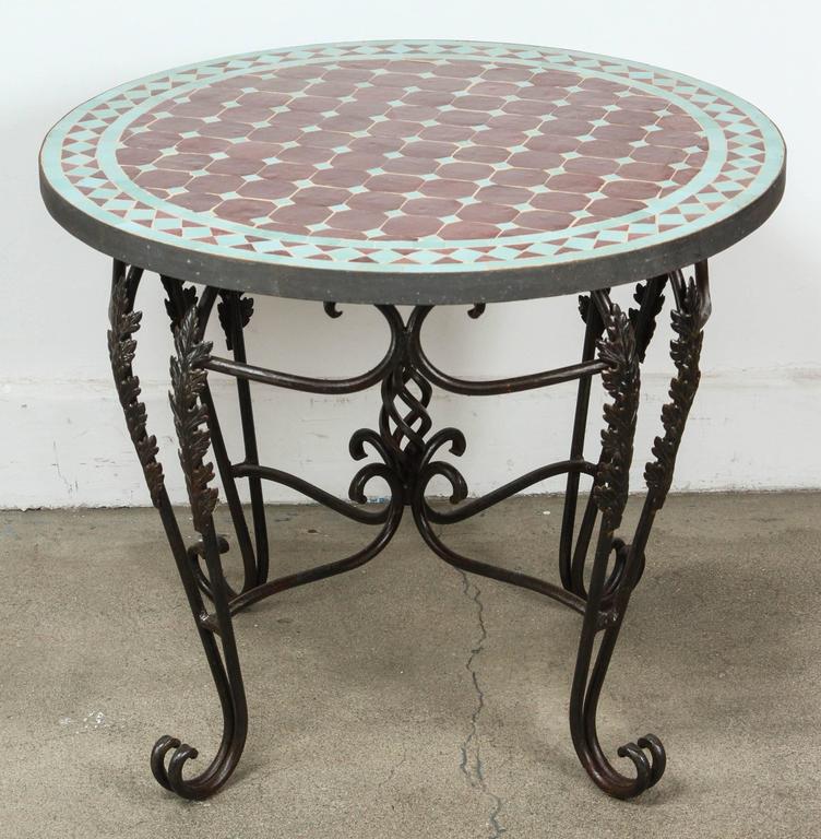 Moroccan Round Mosaic Tile Side Table Indoor or Outdoor ...