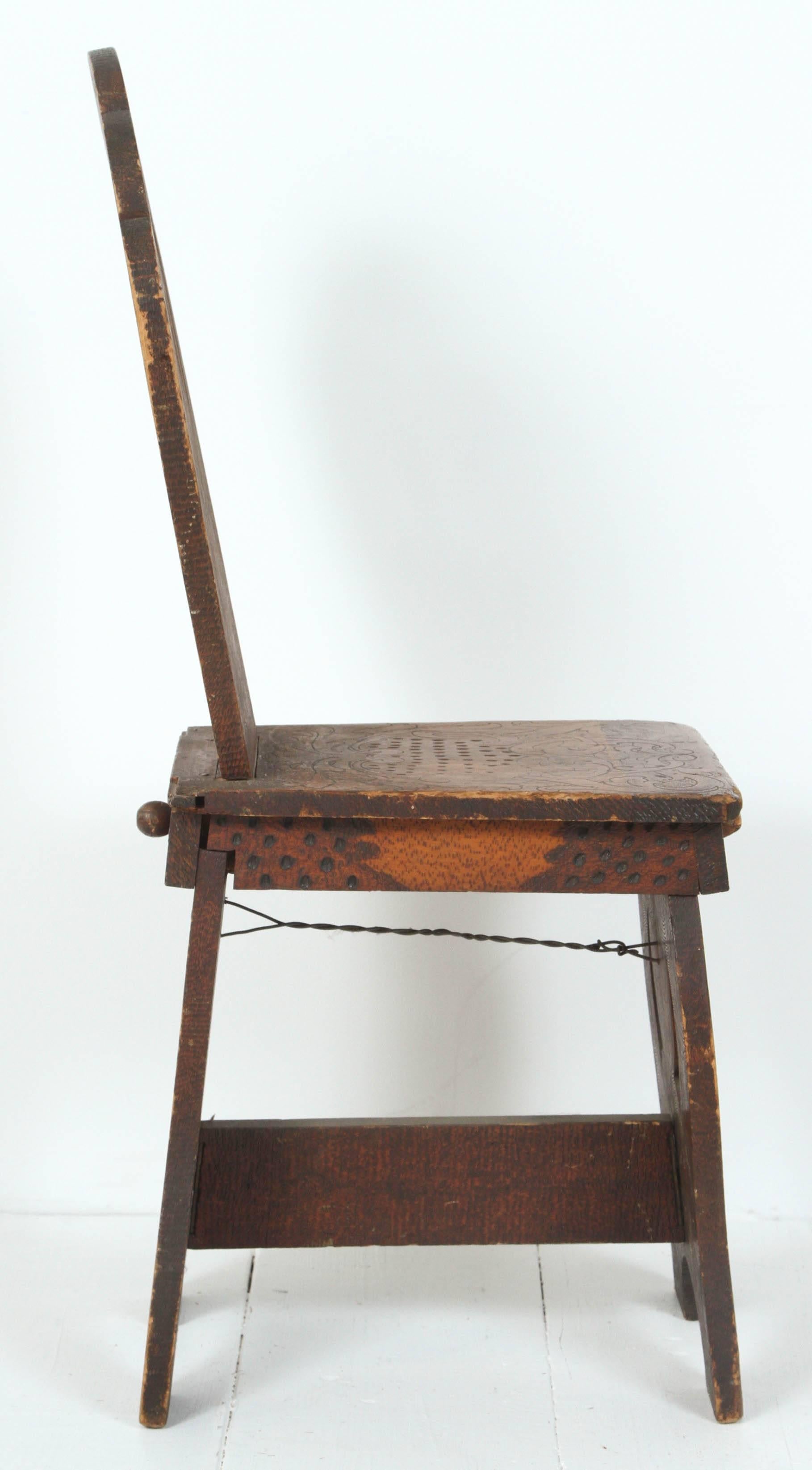 Folk Art Vintage Folk Style Side Chair