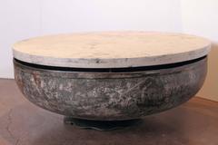Transitional Round Low Coffee Table