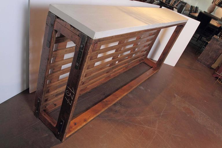 French Retro Tall Narrow Console Table at 1stDibs