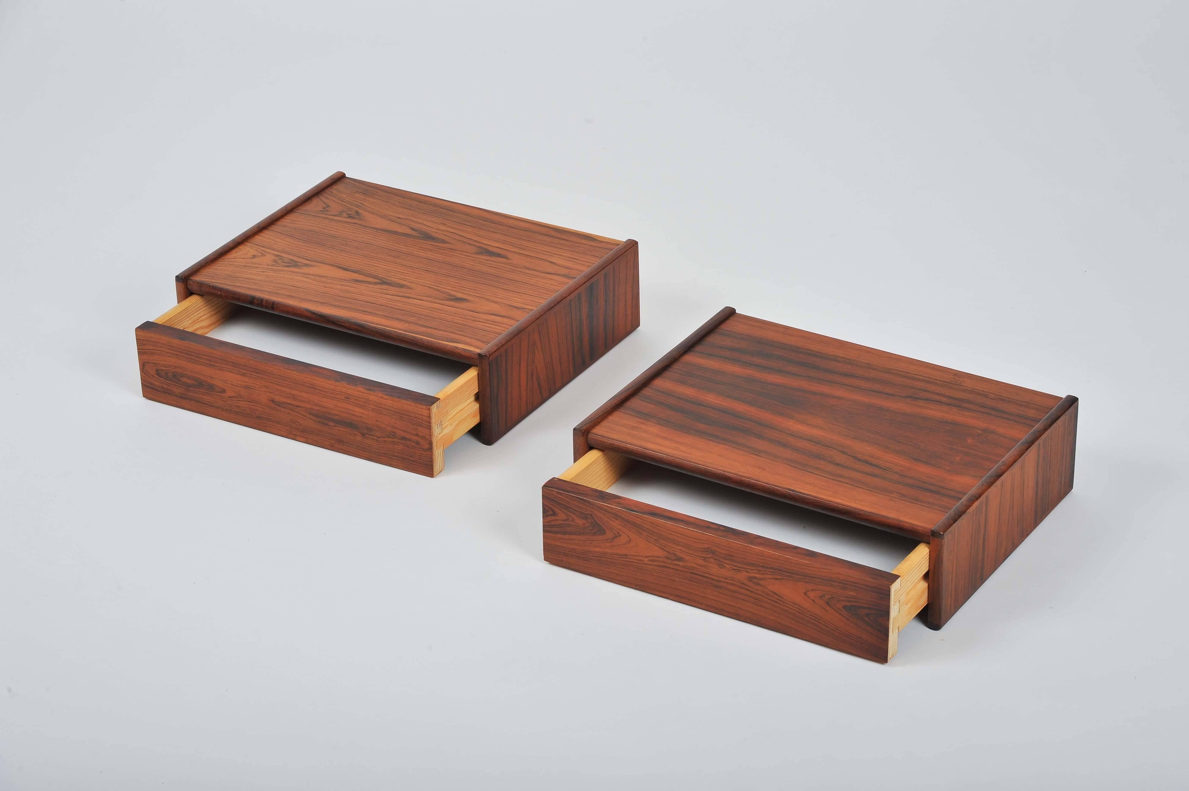 Mid-Century Modern Rosewood Floating Consoles