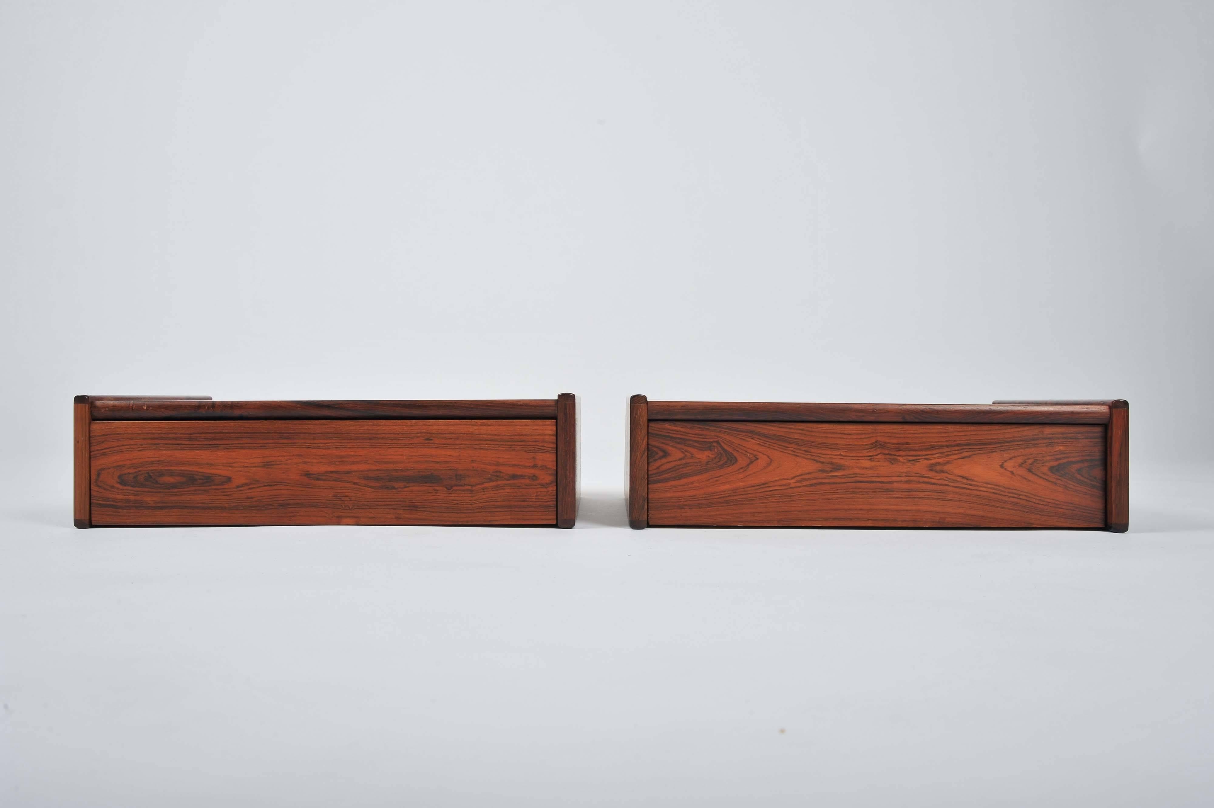 Pair of floating cabinets, Danish, circa 1965.

Consoles, shelves or bedside cabinets.
