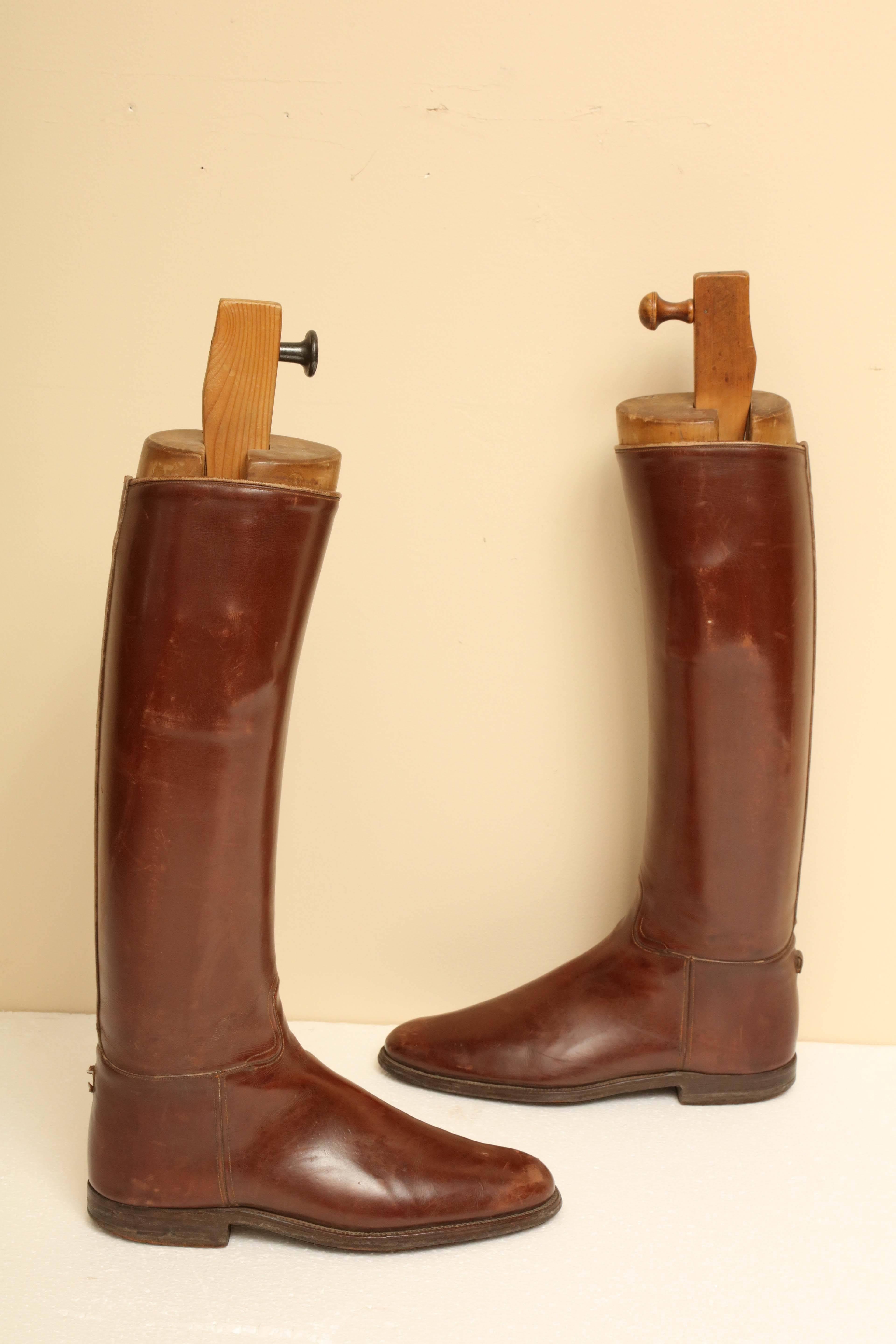 Pair of English Riding Boots with Custom Boot Trees 1
