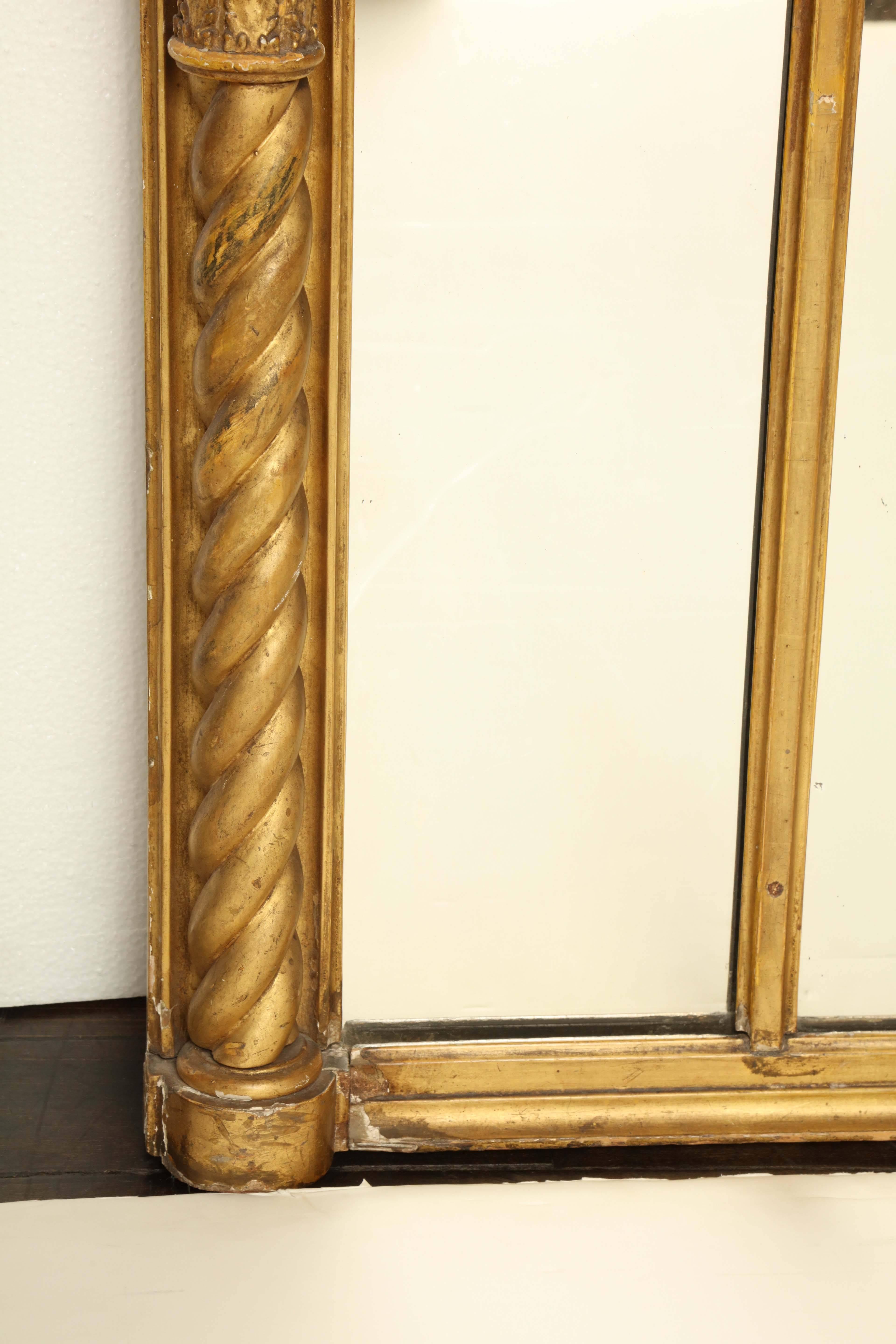 Early 19th Century English Regency, Neoclassical Giltwood Mirror For Sale 1