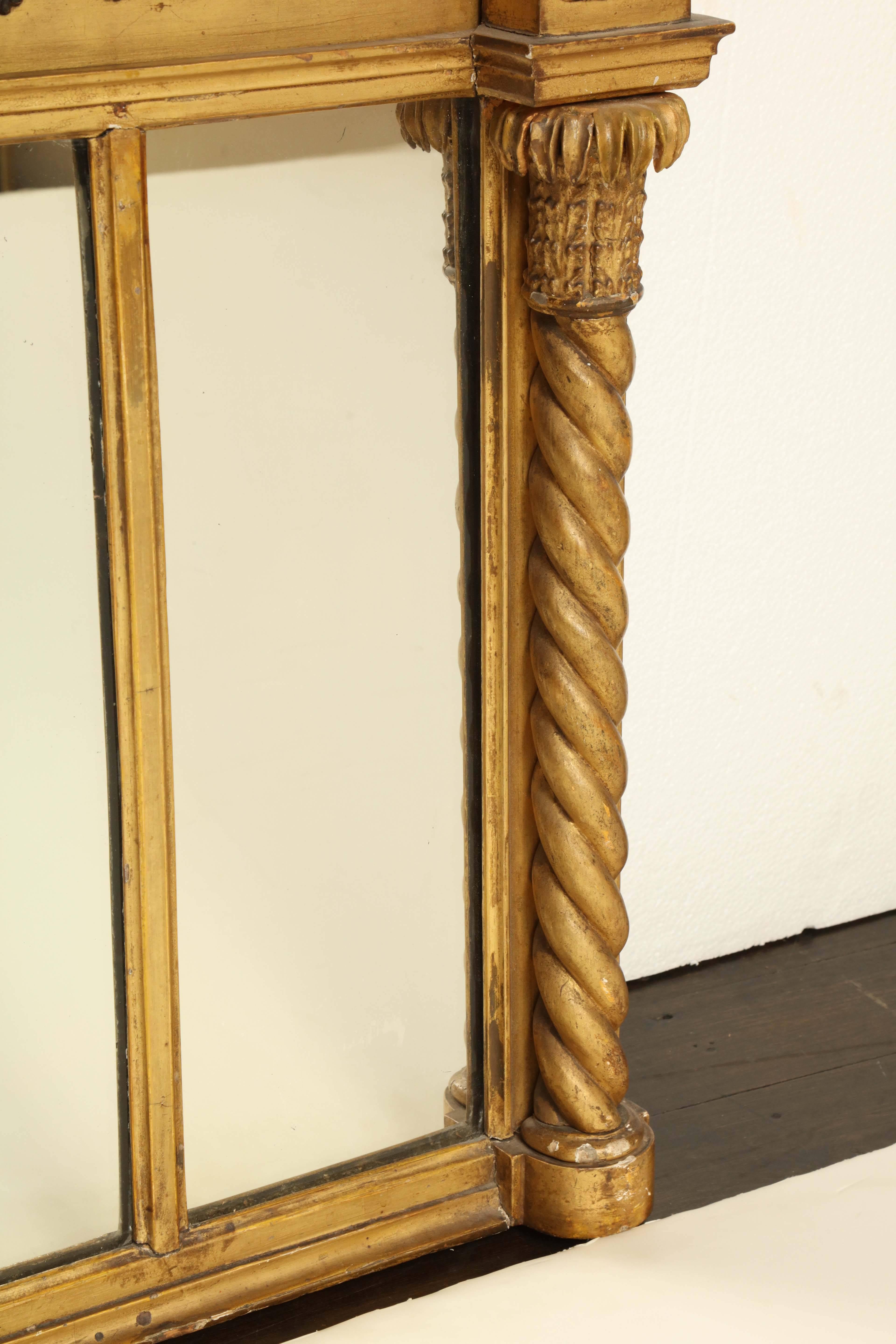 Early 19th Century English Regency, Neoclassical Giltwood Mirror For Sale 6
