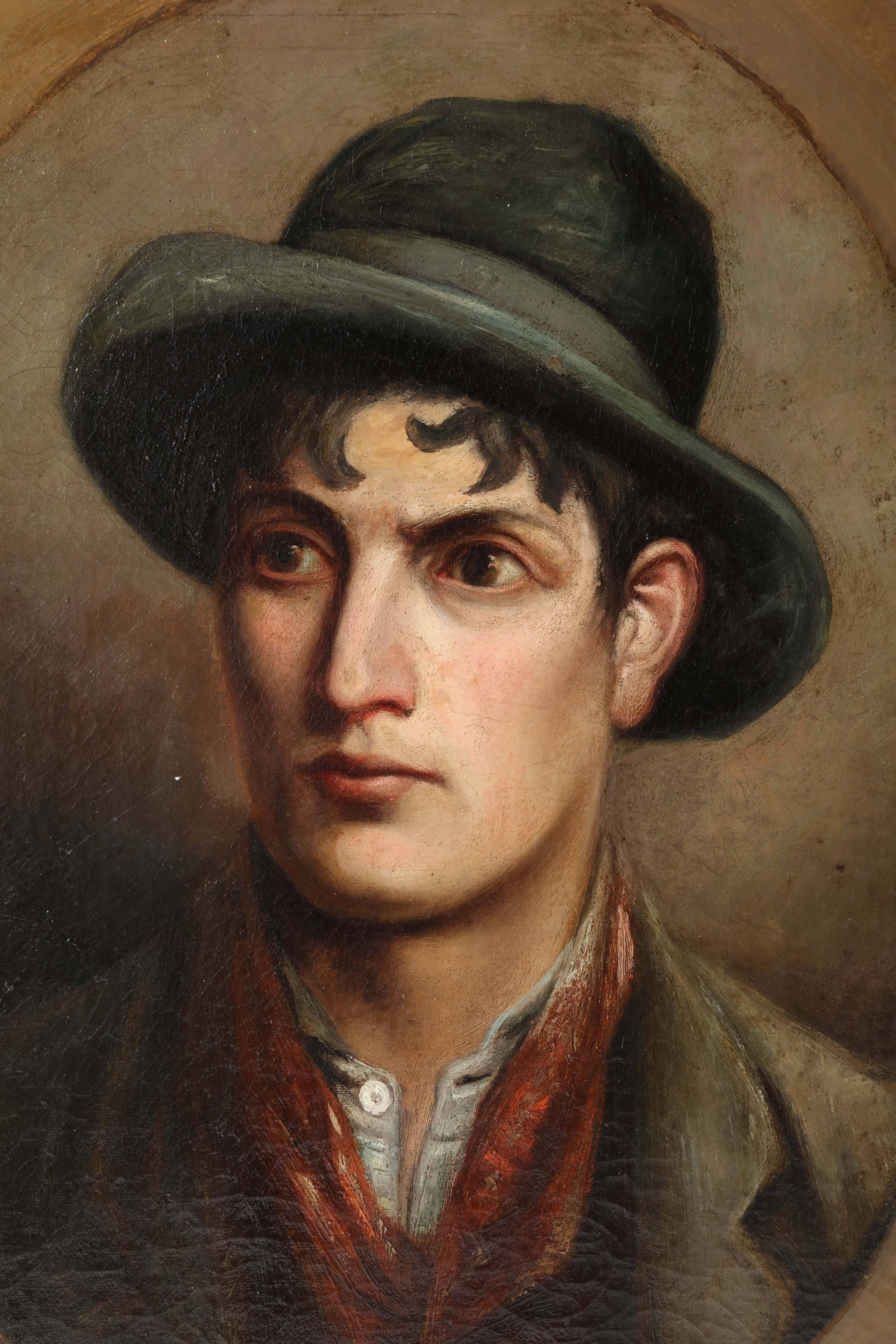 19th Century Irish, Oil on Canvas of a Young Man In Good Condition In New York, NY