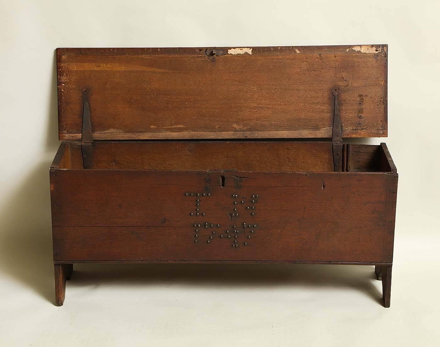 George II 1747 Six Plank Chest For Sale