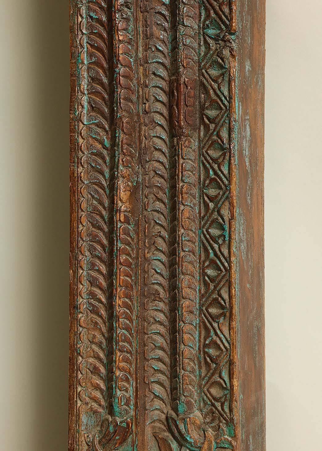 Carved and Painted Indian Doorway For Sale 4