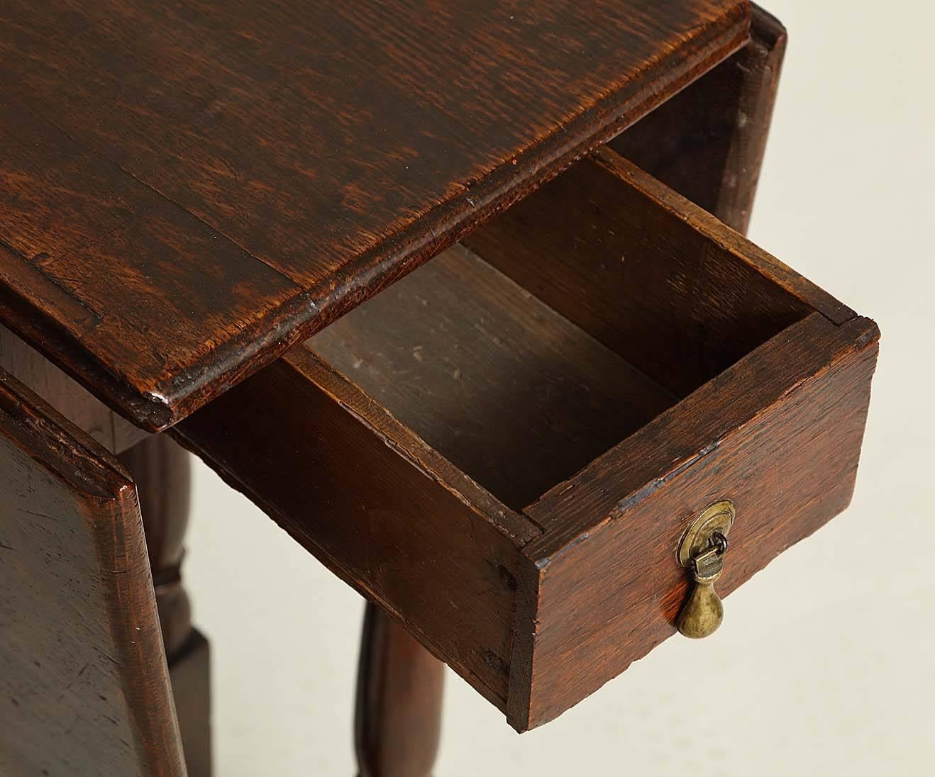 English Unusual 18th Century Square Oak Gateleg Table