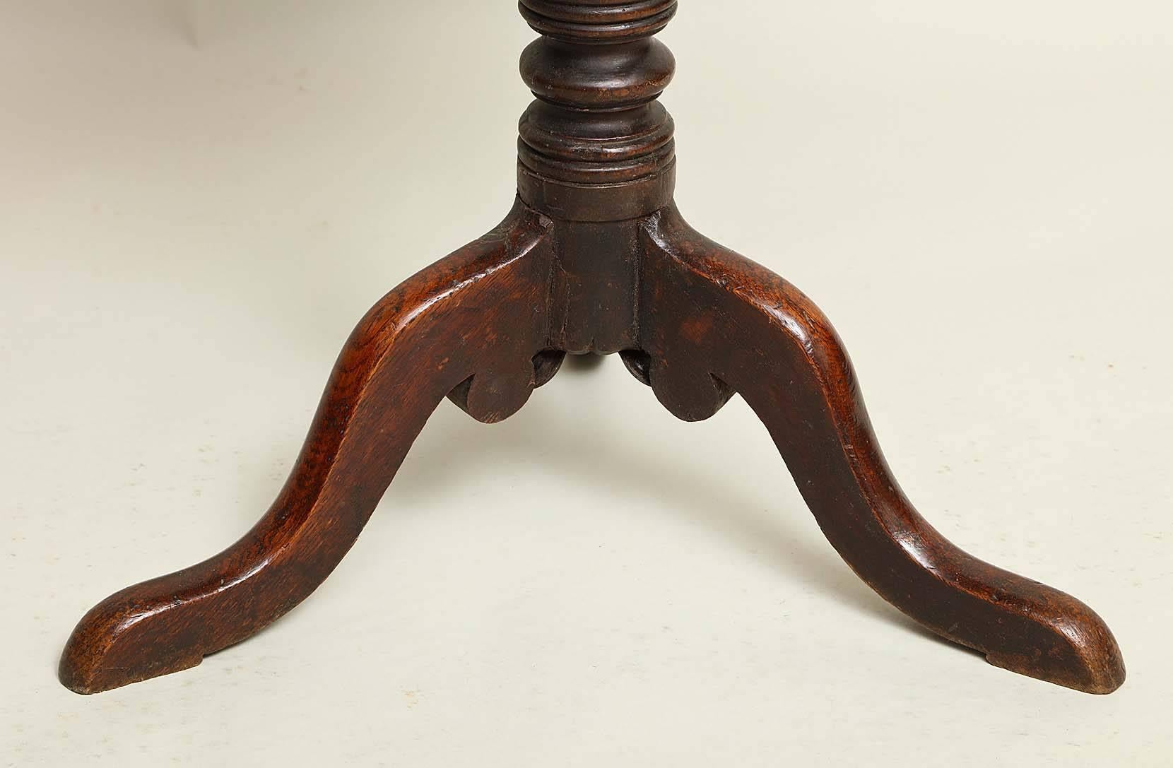 19th Century English Country Oak Octagonal Tripod Table