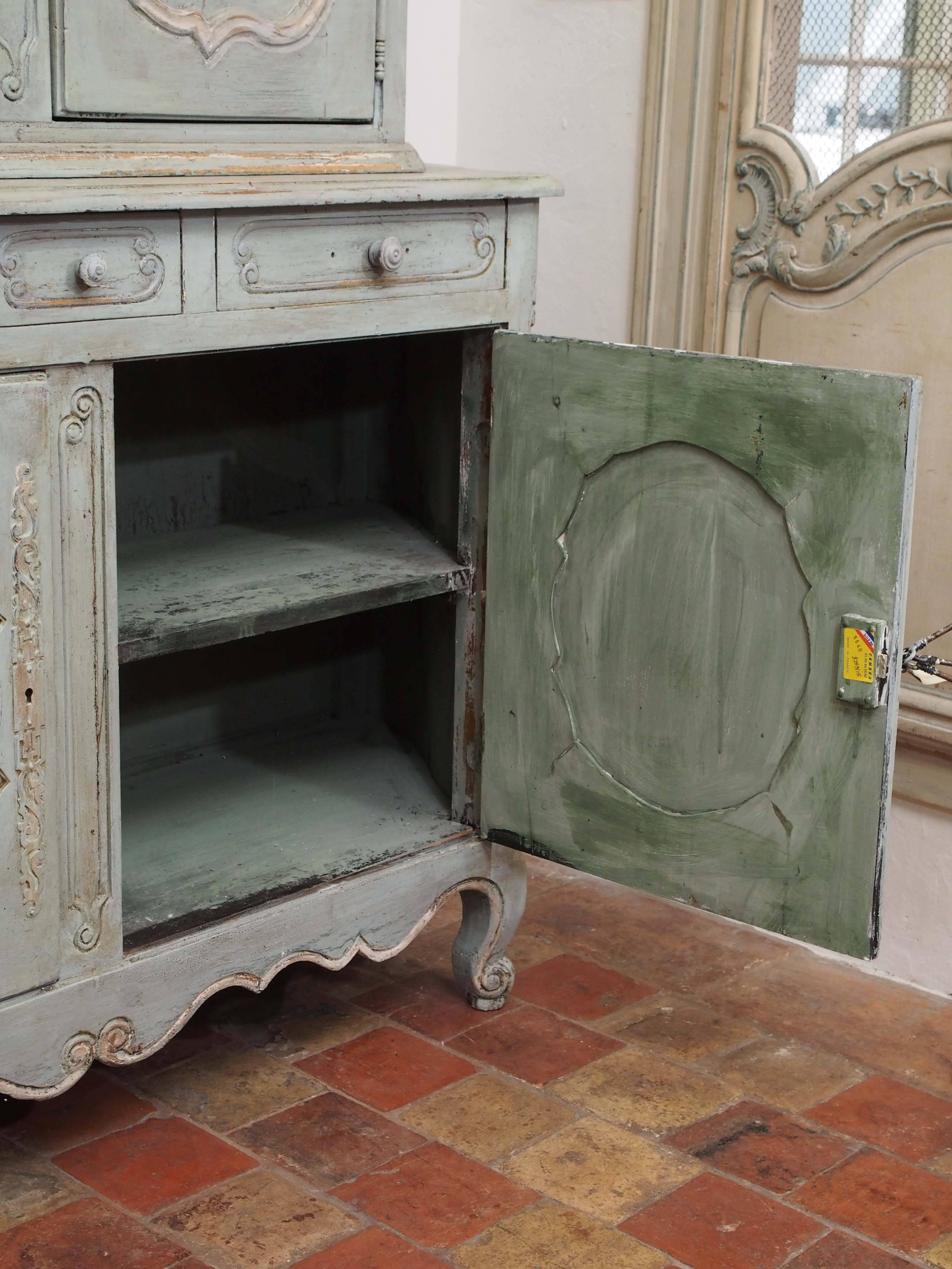 19th Century French Painted Buffet a Deux Corps For Sale 1