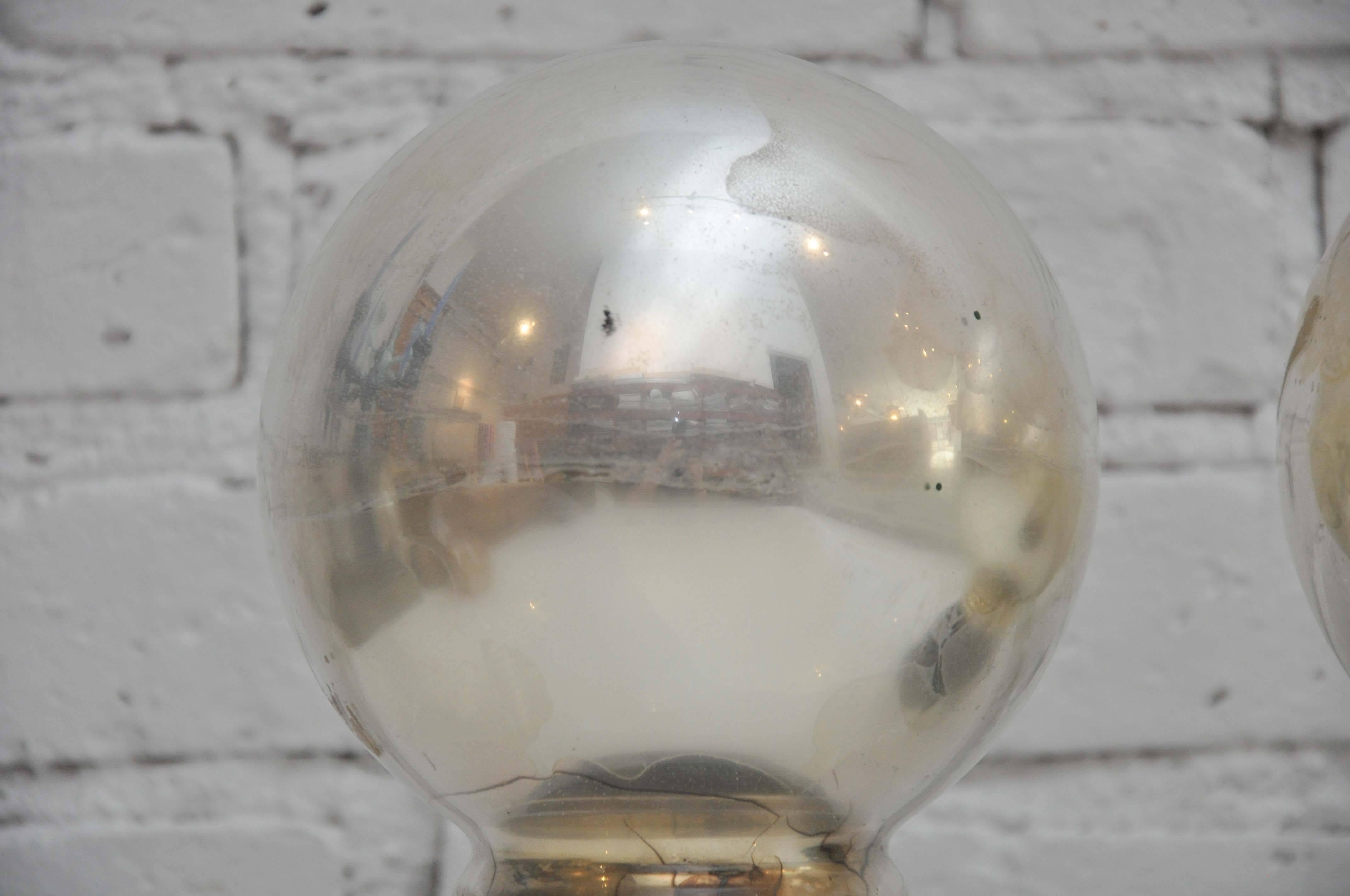Late 19th Century Antique Mercury Glass Butler's Balls