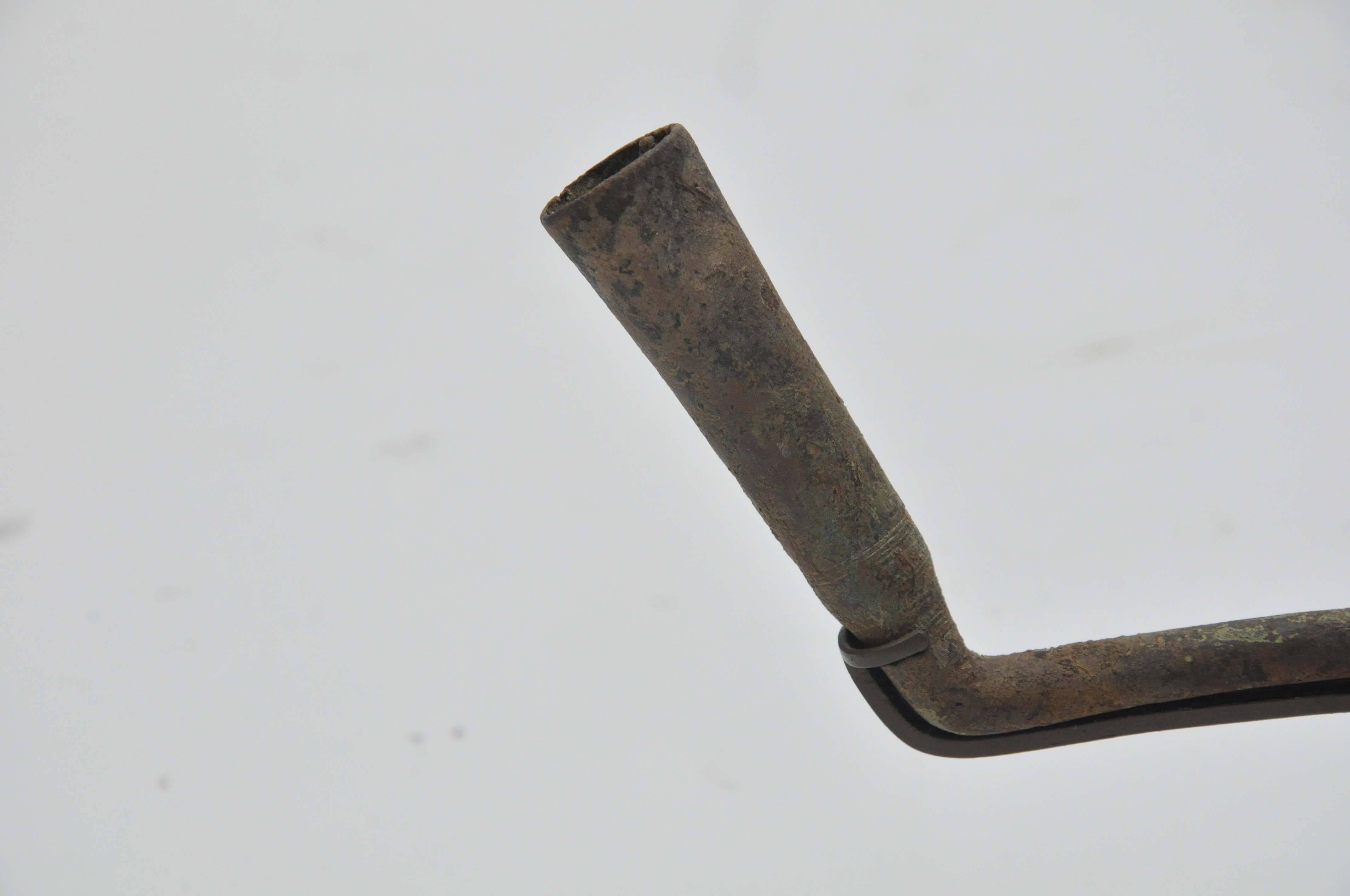 18th Century and Earlier 17th Century Rare Southeast Asian Medieval Tobacco Pipe For Sale